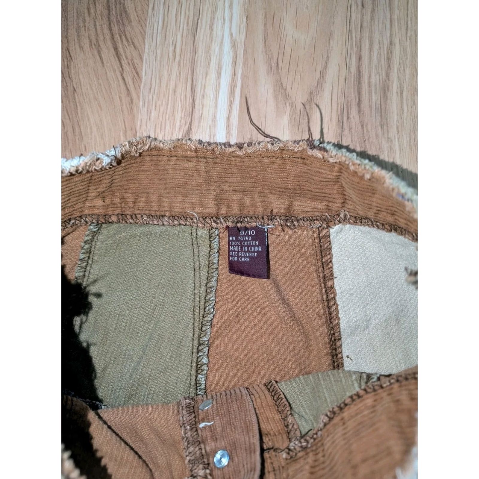 Vintage VINTAGE Zana Di Flared Pants Womens 9 Brown Boho Hippie Festival Disco Patchwork Y2K Size 30" / US 8 / IT 44 - 2 Thumbnail