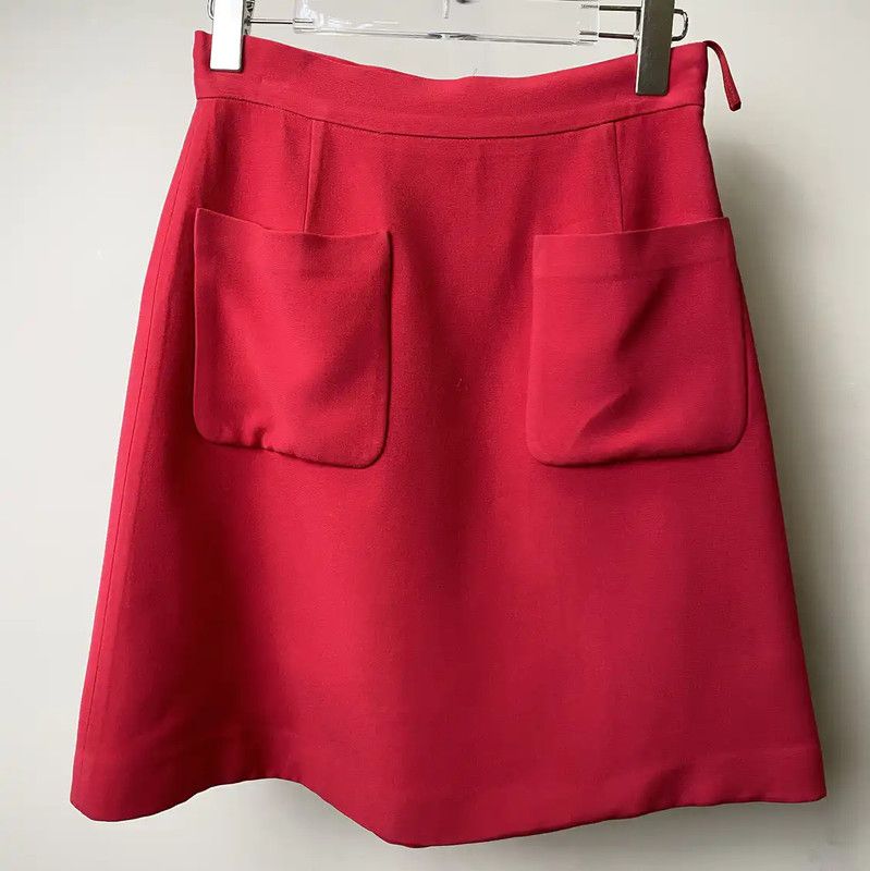 Miu Miu Miu Miu Red Cotton Mini Skirt 0089 Size 23" - 1 Thumbnail