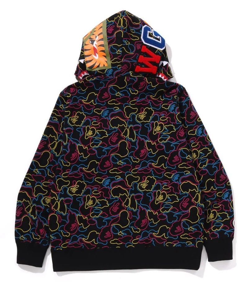 Bape Bape Shark Zip Hoodie Size ONE SIZE - 3 Thumbnail