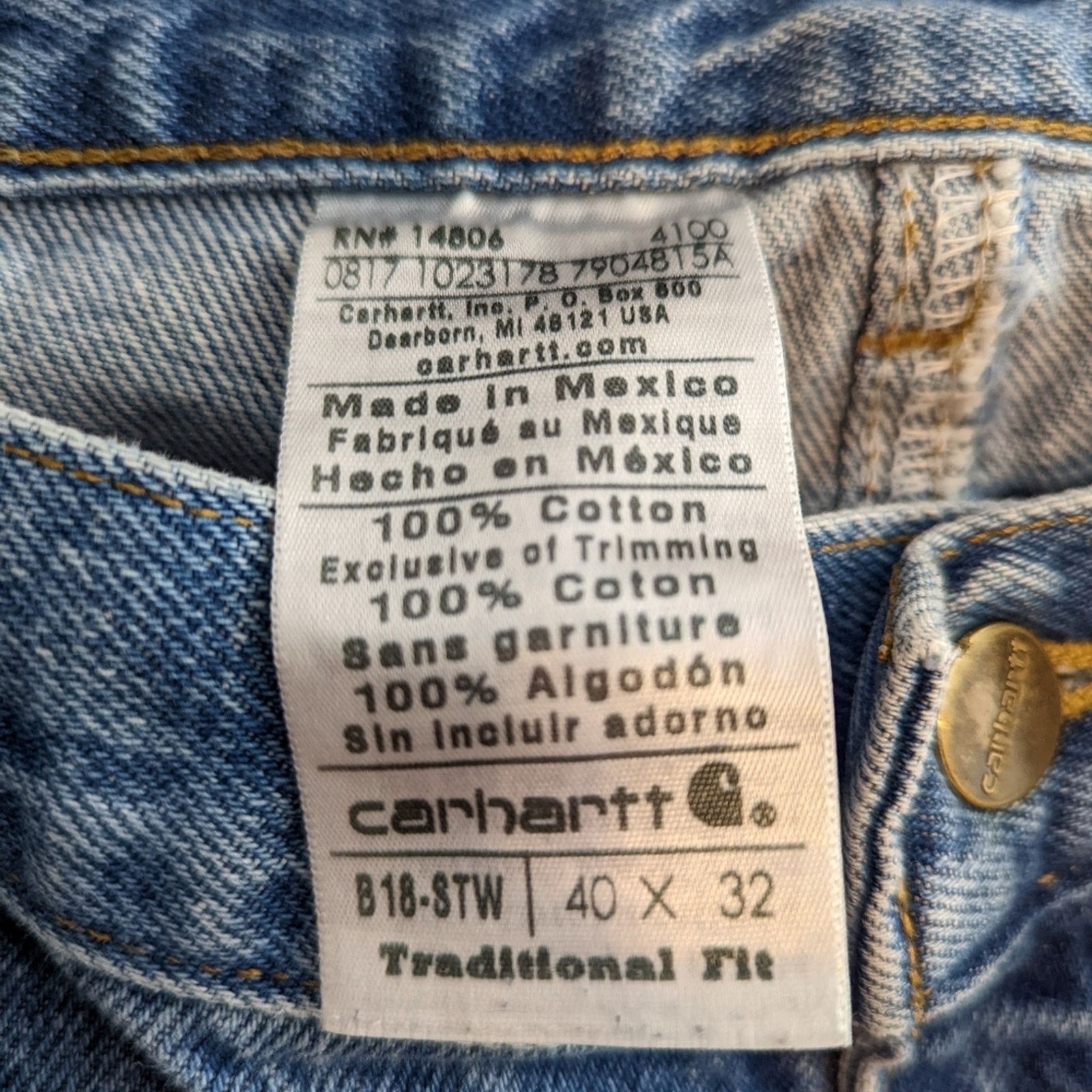 Carhartt Carhartt Traditional Fit Men's Jeans Size US 40 / EU 56 - 2 Thumbnail
