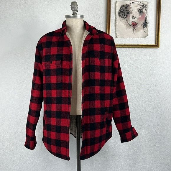 Polo Ralph Lauren Polo by Ralph Lauren Fleece Lined Plaid Wool Sherpa Overshir Size US L / EU 52-54 / 3 - 2 Thumbnail