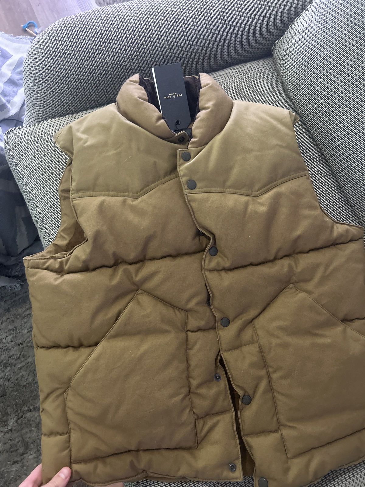 Rag & Bone Field Padded Vest Tan Size US XL / EU 56 / 4 - 1 Thumbnail