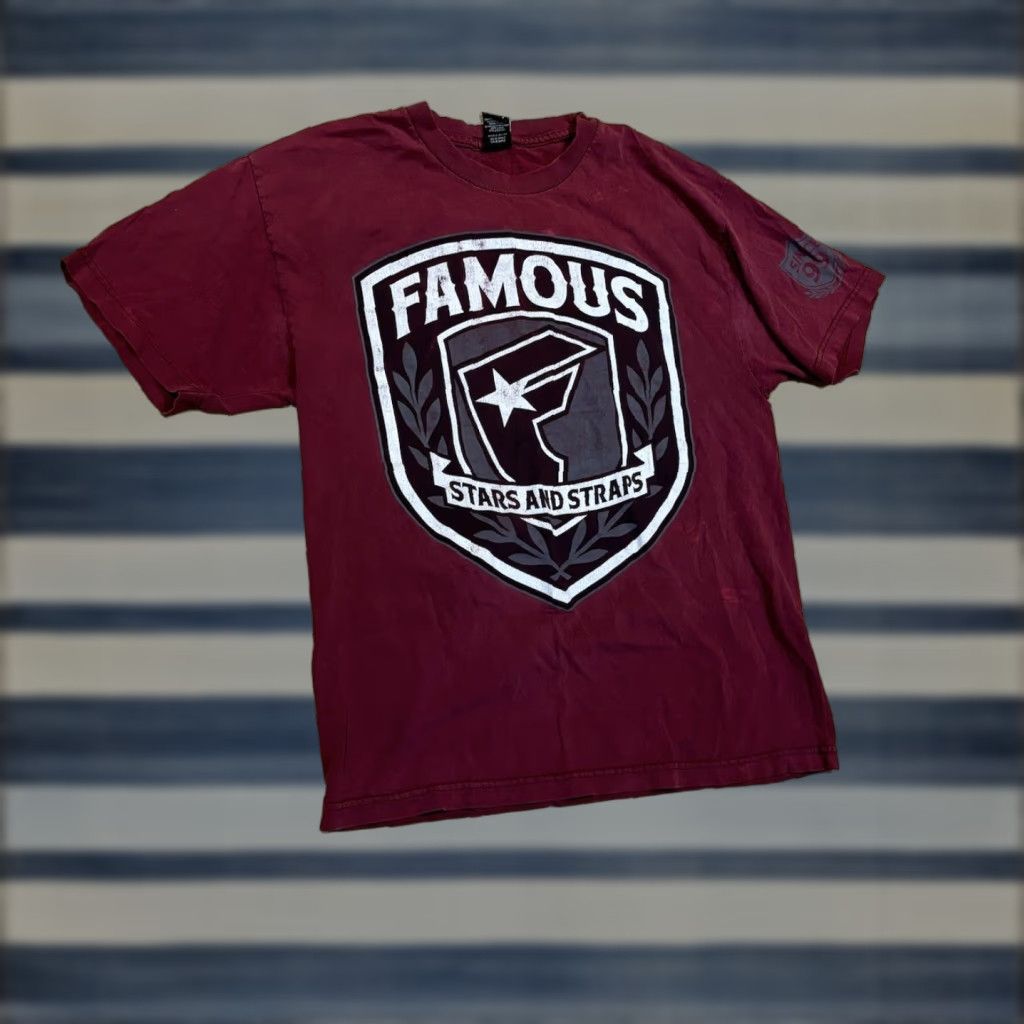 Vintage VINTAGE Famous Stars & Straps Since 99 Burgundy Maroon Red T Shirt Mens Size L Size US L / EU 52-54 / 3 - 1 Thumbnail