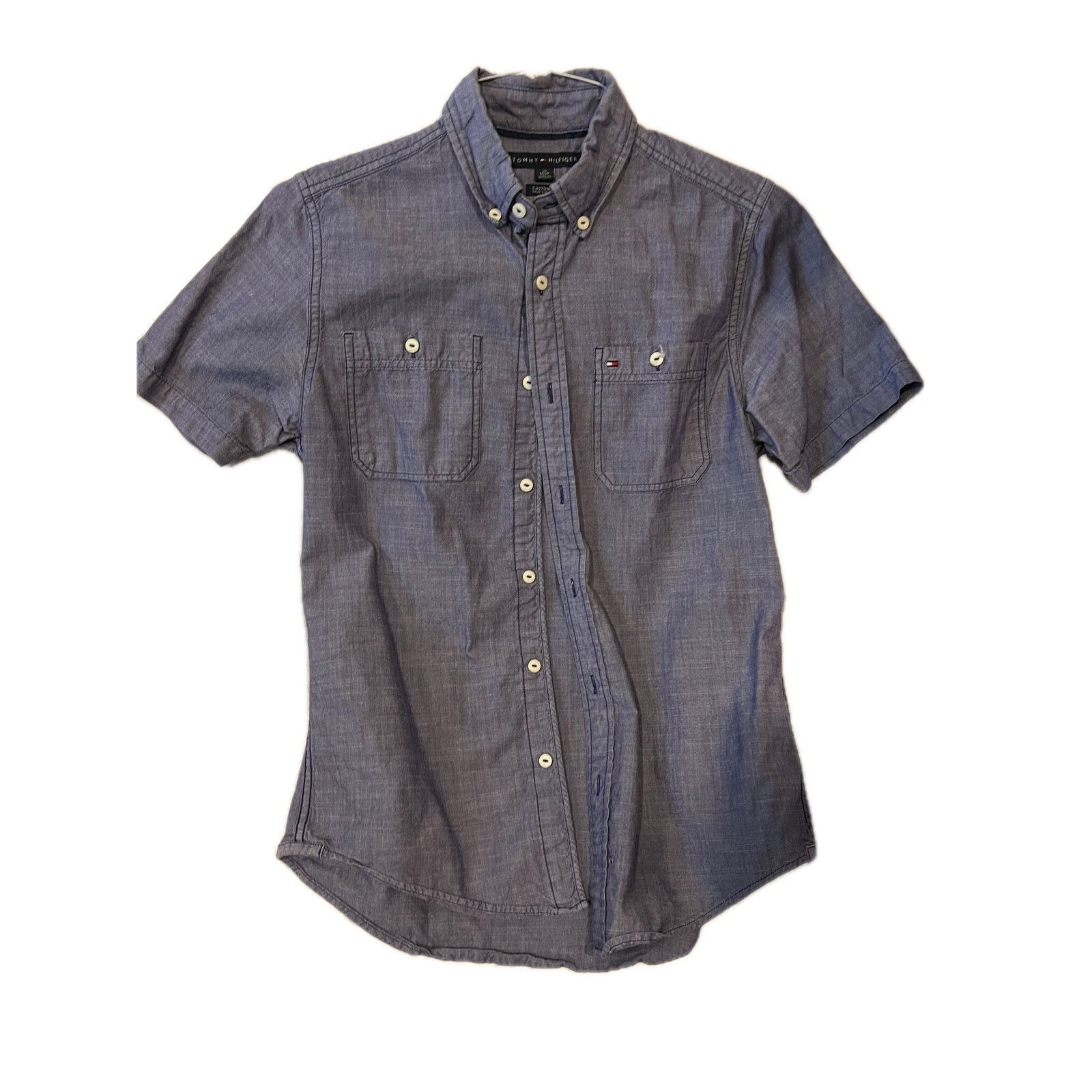 Tommy Hilfiger Tommy Hilfiger Purple Short Sleeve Button Down Shirt Mens XS Size US XS / EU 42 / 0 - 1 Thumbnail