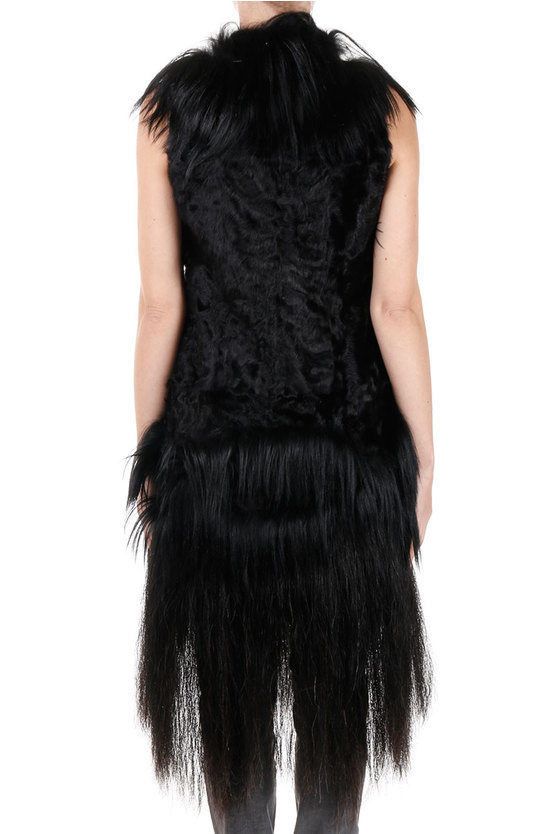 Maison Margiela og1mm0624 Real Fur Sleeveless Coat in Black Size M / US 6-8 / IT 42-44 - 3 Thumbnail