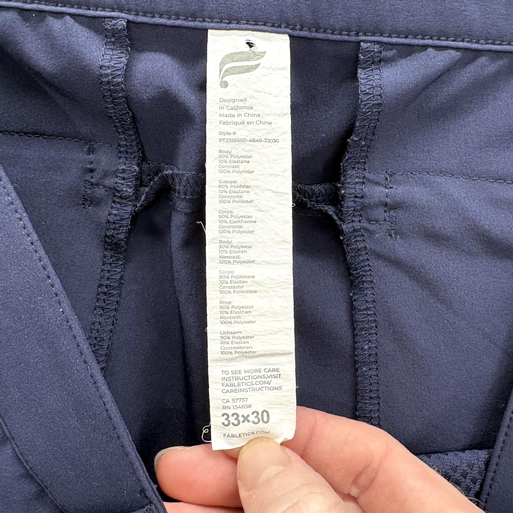 Fabletics Fabletics The Only Pant Mens 33x28 Navy Blue Slim Fit Stretch Zip Pocket Tech Shirt? Size US 33 - 4 Thumbnail