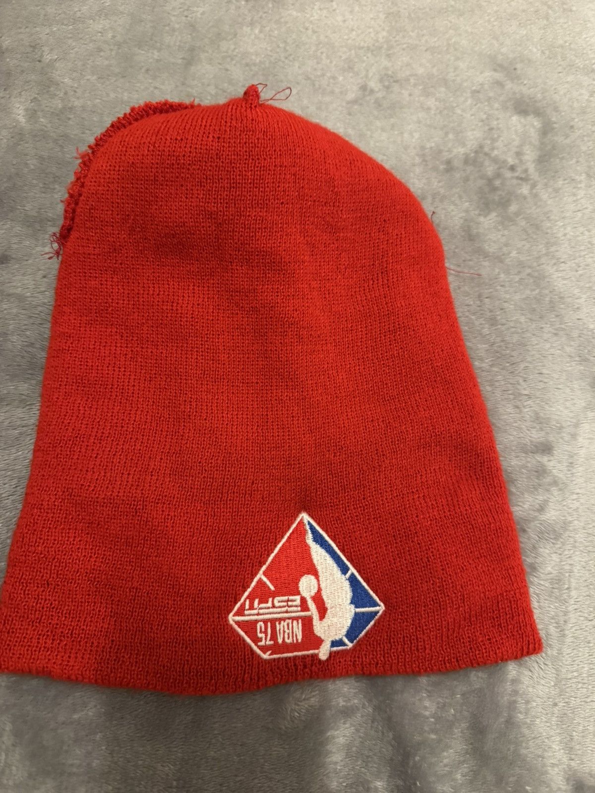 NBA NBA 75th Anniversary ESPN Red Knit Beanie Pom HatMade in USA Size ONE SIZE - 7 Thumbnail