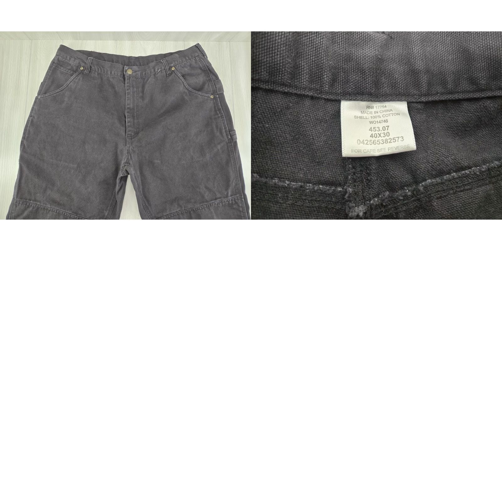 Vintage Lakin McKey Pants Mens 38x29 Double Knee Canvas Black Carpenter Jeans Regular 100% Cotton Including Pockets Mens Size US 38 / EU 54 - 8 Thumbnail