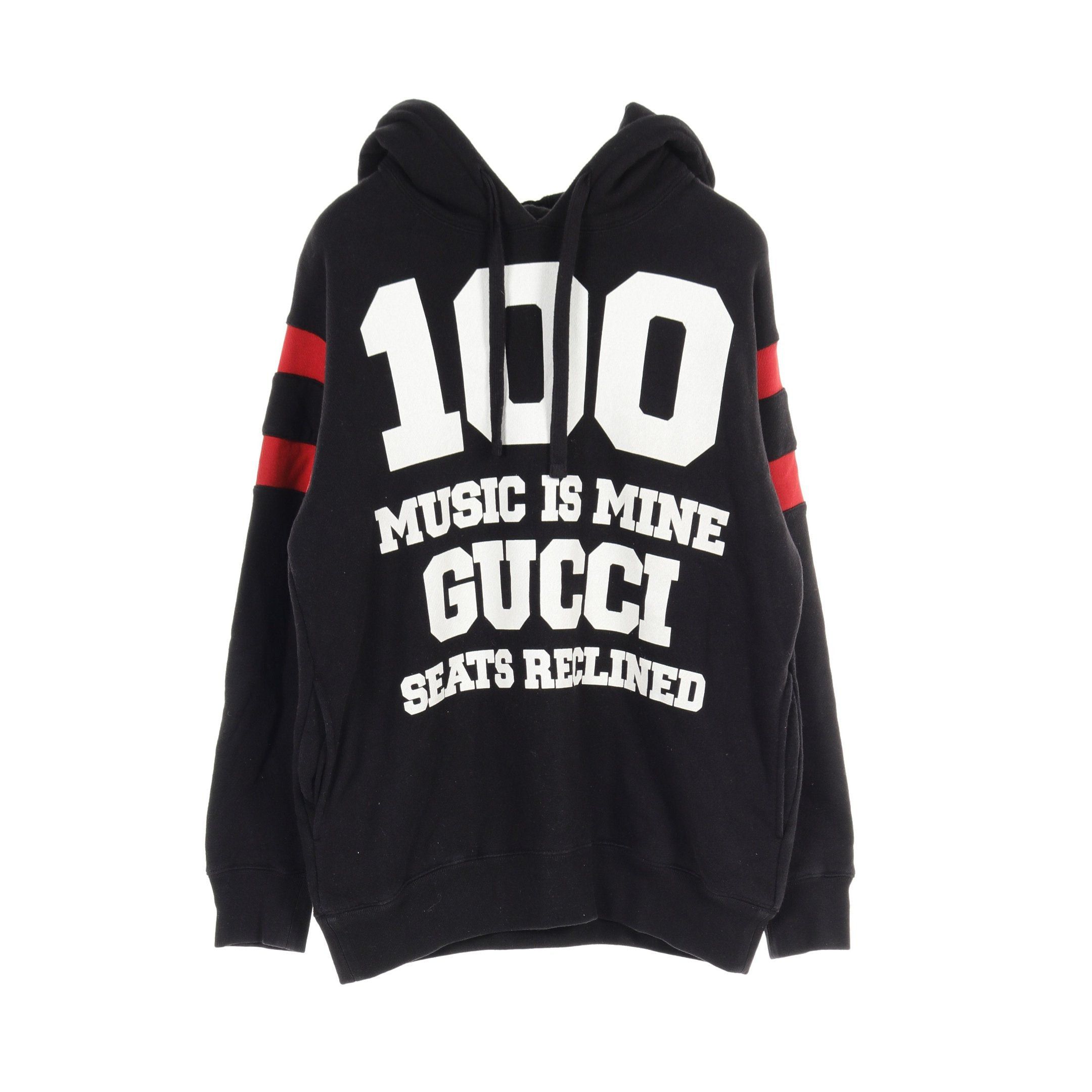 image of Gucci 100 Musuc Is Mine Pullover Hoodie Cotton Black Red, Women's