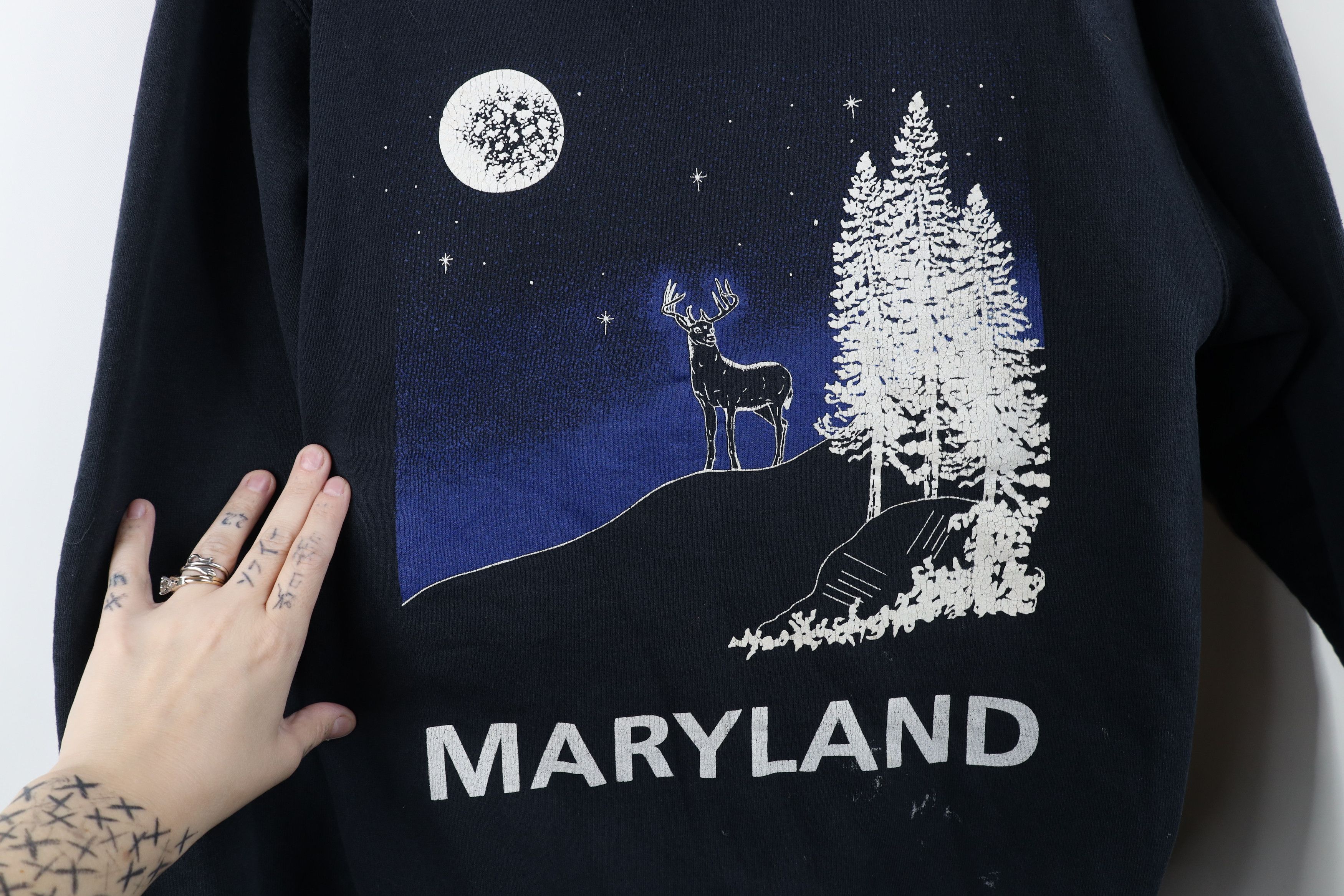 Vintage Vintage 80s 90s Streetwear Maryland Buck Moon Sweatshirt USA Size US L / EU 52-54 / 3 - 4 Thumbnail