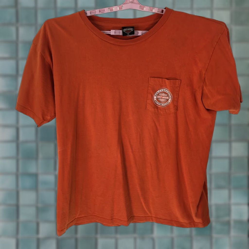 Harley Davidson VINTAGE Harley-Davidson T Shirt Men 2XL Short Sleeve Orange Crew Neck Graphic Logo 1980s Biker Mens Size US XXL / EU 58 / 5 - 1 Thumbnail