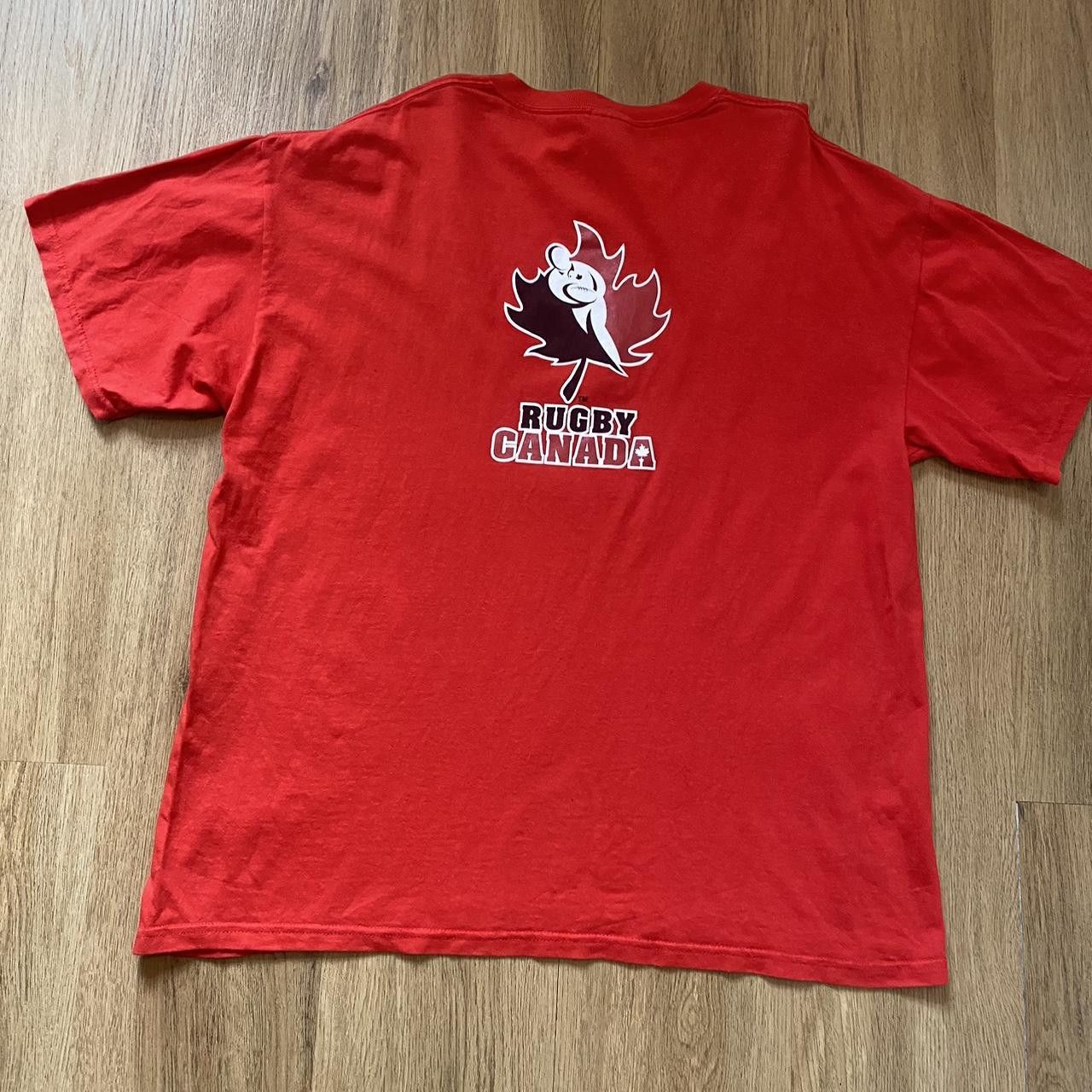 Gildan Red and white Go Canada Go shirt - 2000s style Size US XL / EU 56 / 4 - 2 Thumbnail