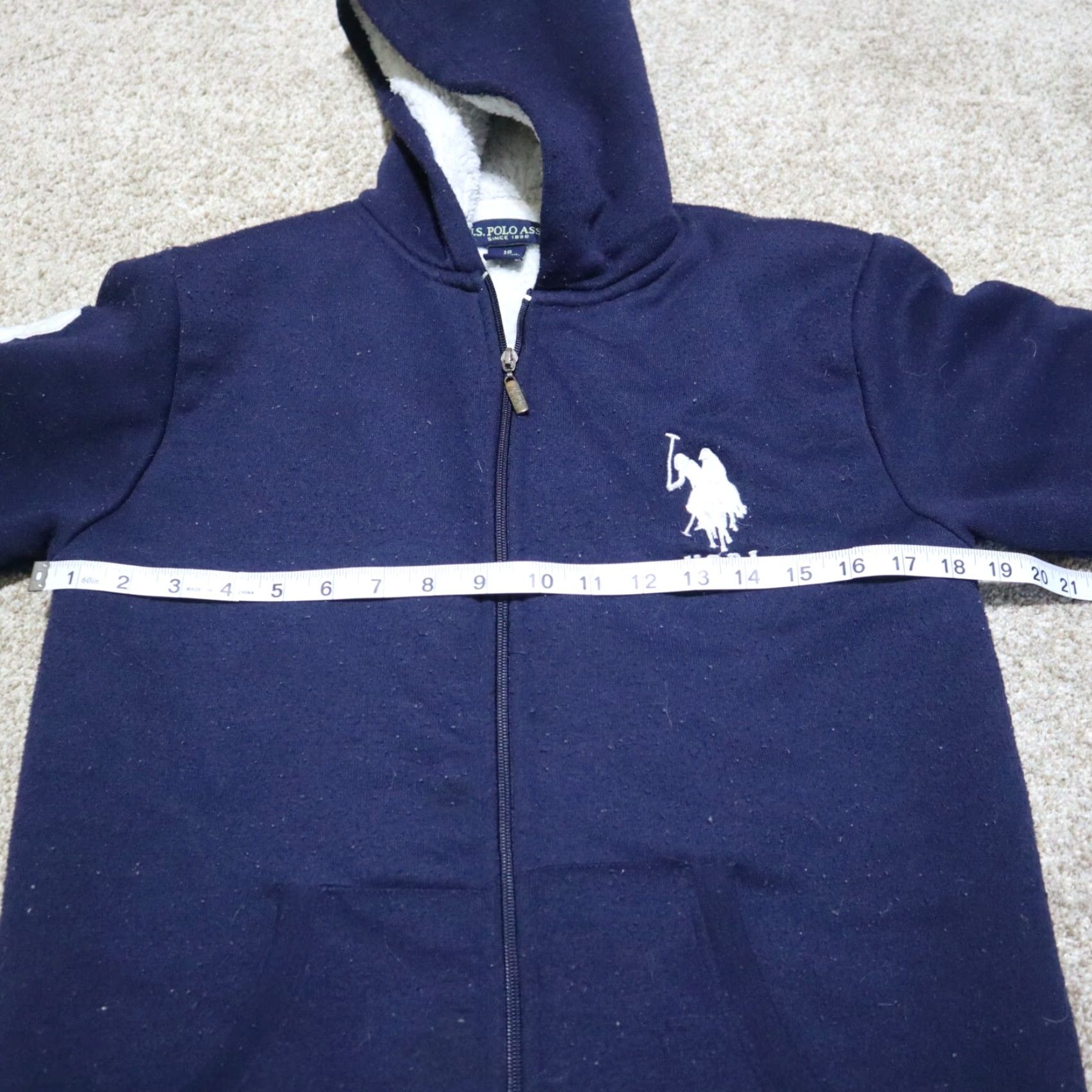 Vintage US Polo Assn Jacket Blue Solid Lined Casual Hooded Full Zip Size 18 Mens Size US M / EU 48-50 / 2 - 6 Thumbnail