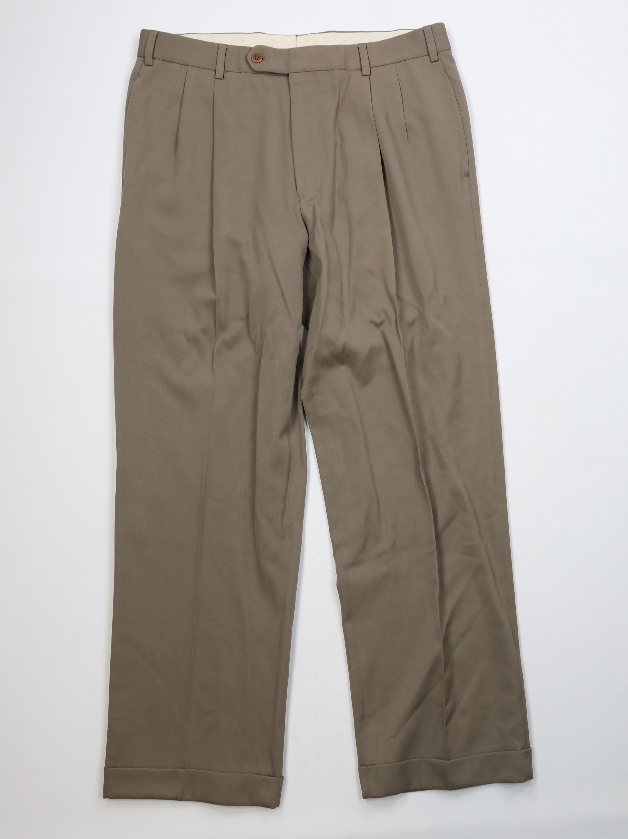 Brooks Brothers Vintage 90s Y2K Brooks Brothers Wide Leg Chino Pants Brown Size US 34 / EU 50 - 1 Thumbnail