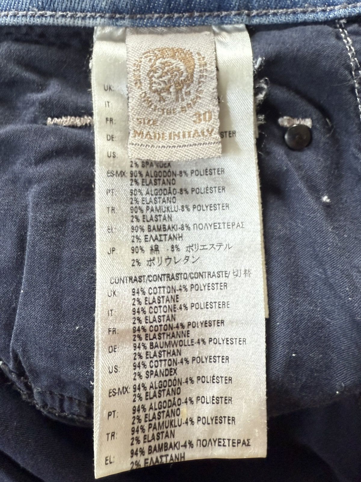 Diesel × Vintage 2000s Diesel Narrot Dr-Ne Denim Hybrid Sweatpants Size US 31 - 20 Thumbnail