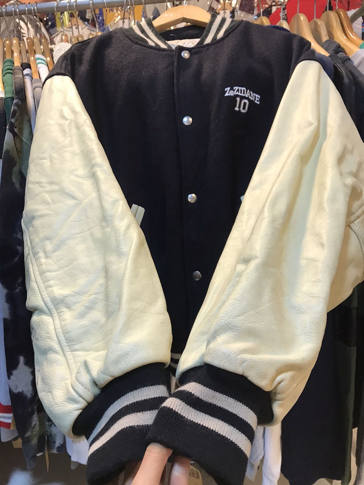 Vintage Vintage Z.Zidane 10 Leather Bomber Jacket Size US XXL / EU 58 / 5 - 6 Thumbnail