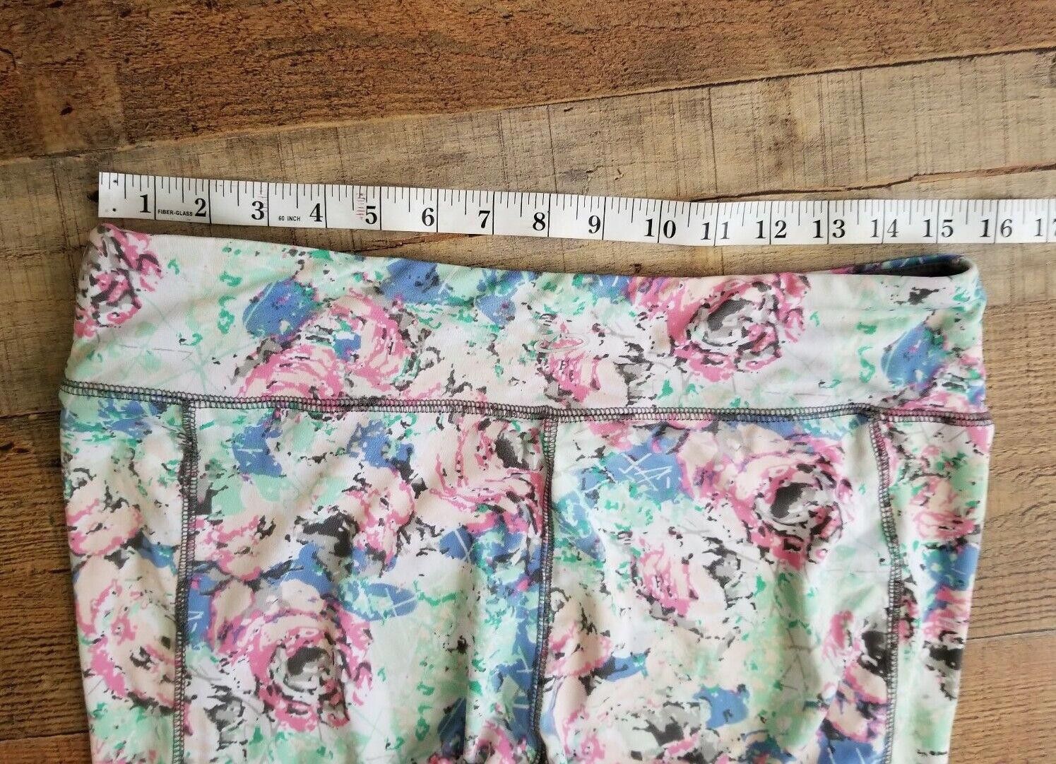 Designer Ikonik Leggings Large Floral Print Fitted Workout Yoga Size 36" / US 14 / IT 50 - 4 Thumbnail