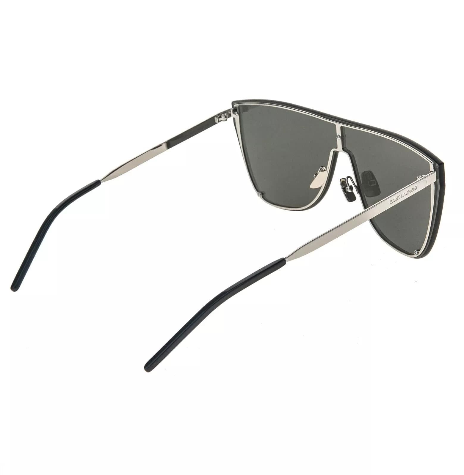 Yves Saint Laurent SAINT LAURENT MASK YSL SL1B 002 Silver Black Sunglass SL1 Size ONE SIZE - 2 Thumbnail