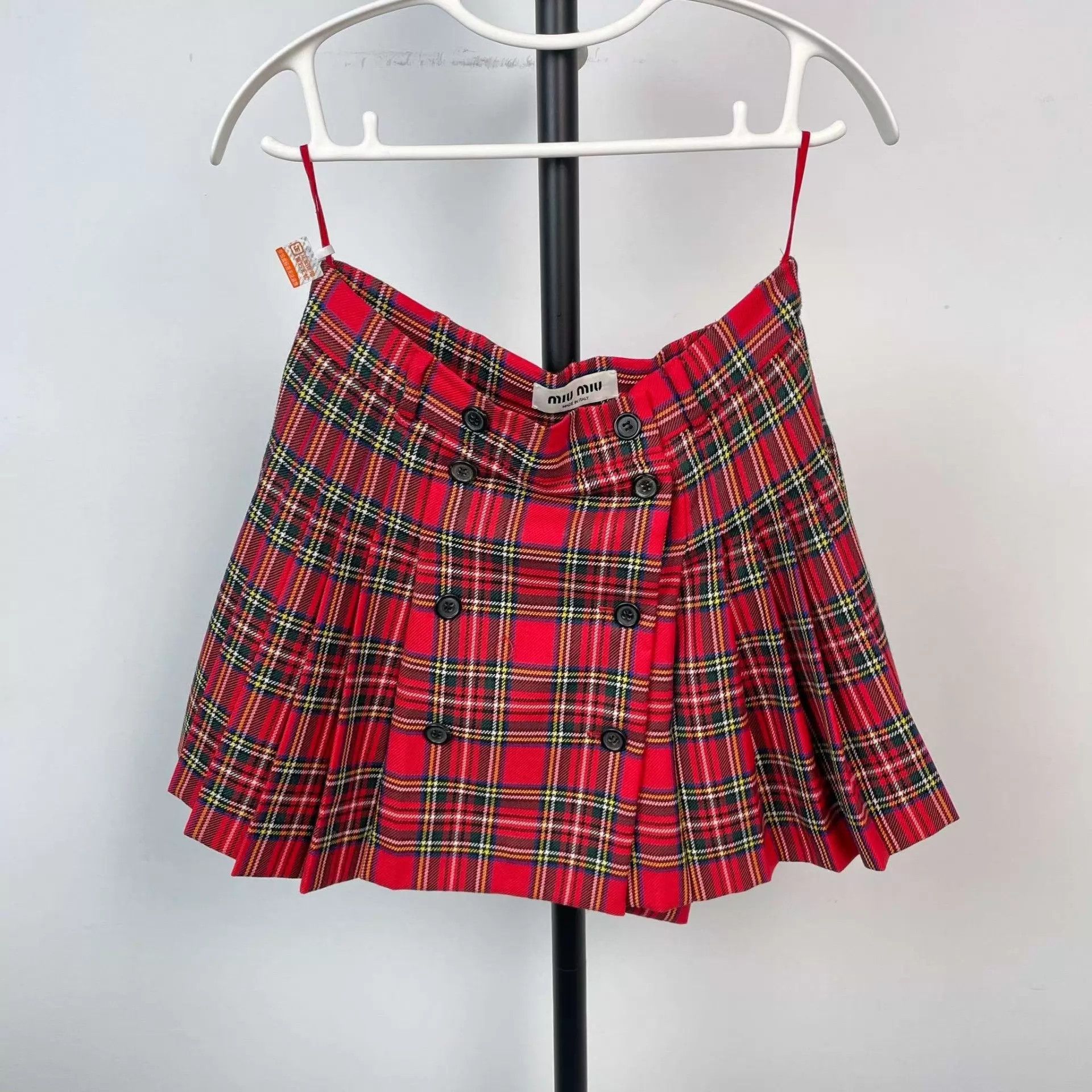 Miu Miu MIU MIU women's Wool Pleated Skirt 38 Color Blocked Size 26" / US 2 / IT 38 - 1 Thumbnail
