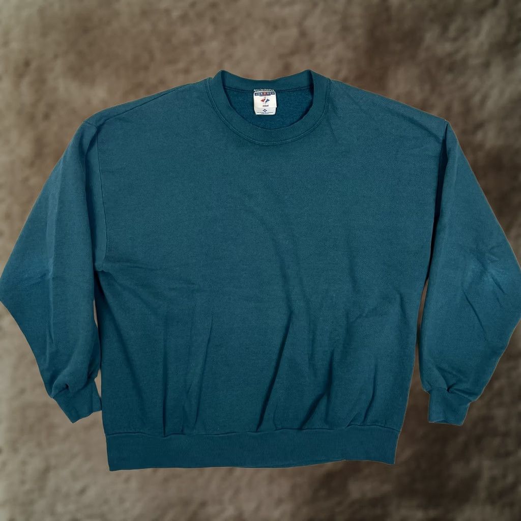 Jerzees VINTAGE Jerzees Sweatshirt Mens 2XL Green Blank Fleece Crewneck USA Pullover Size US XXL / EU 58 / 5 - 1 Thumbnail