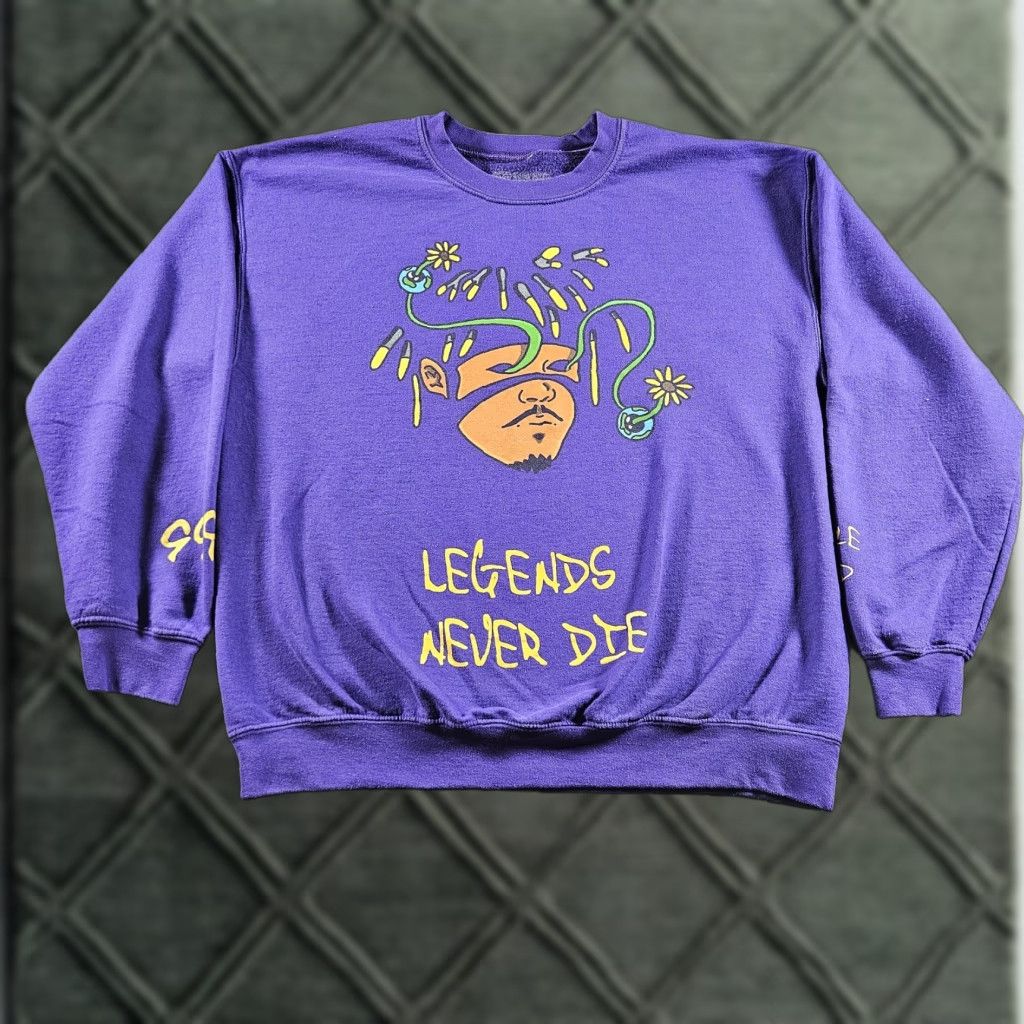 Vintage Juice WRLD Sweatshirt Mens Large Purple Legends Never Die 999 Graphic Pullover Size US L / EU 52-54 / 3 - 1 Thumbnail