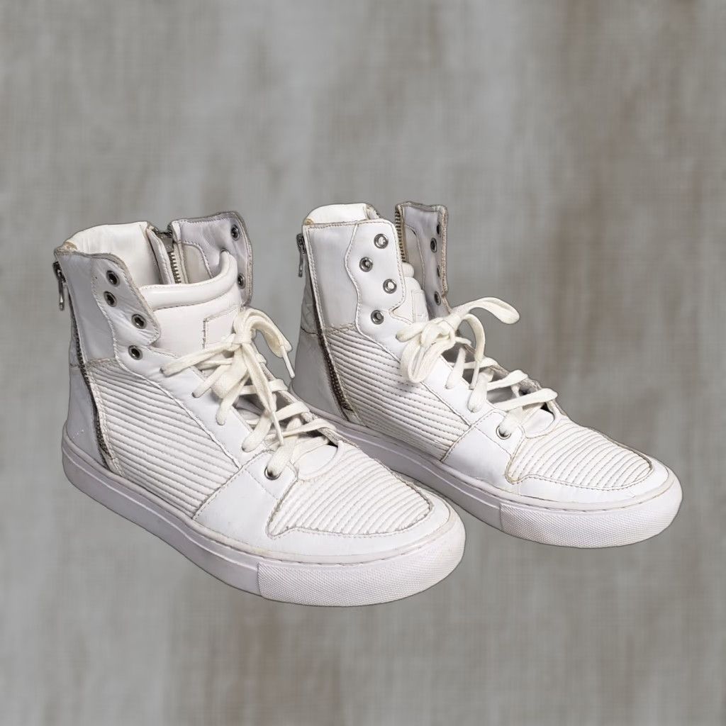 Vintage Creative Recreation Adonis High Top Zip Up Sneakers White Grey Men's Size 8 Size US M / EU 48-50 / 2 - 1 Thumbnail