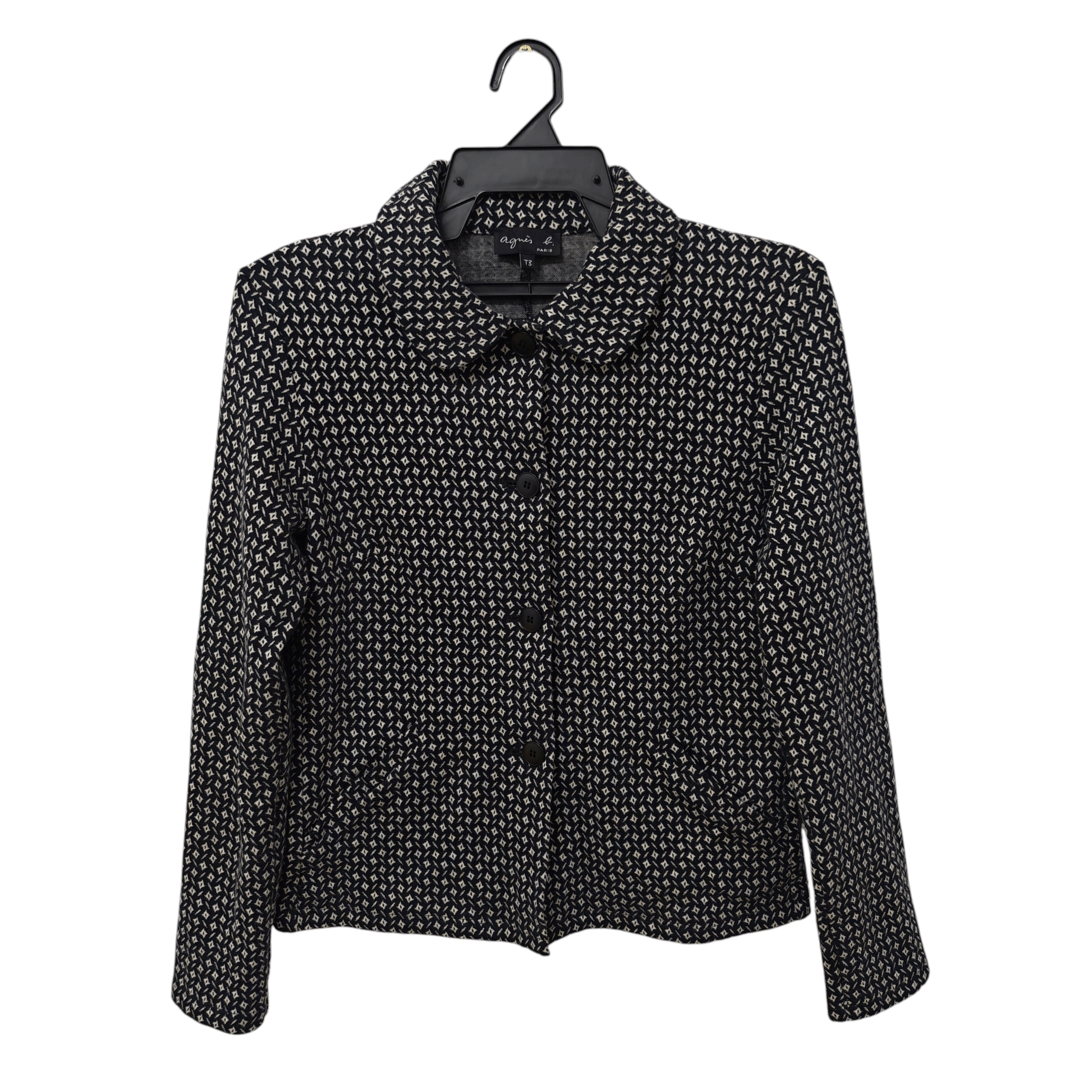 agnes b. Agnes B. Paris Geometric Knit Jacket Size L / US 10 / IT 46 - 1 Thumbnail