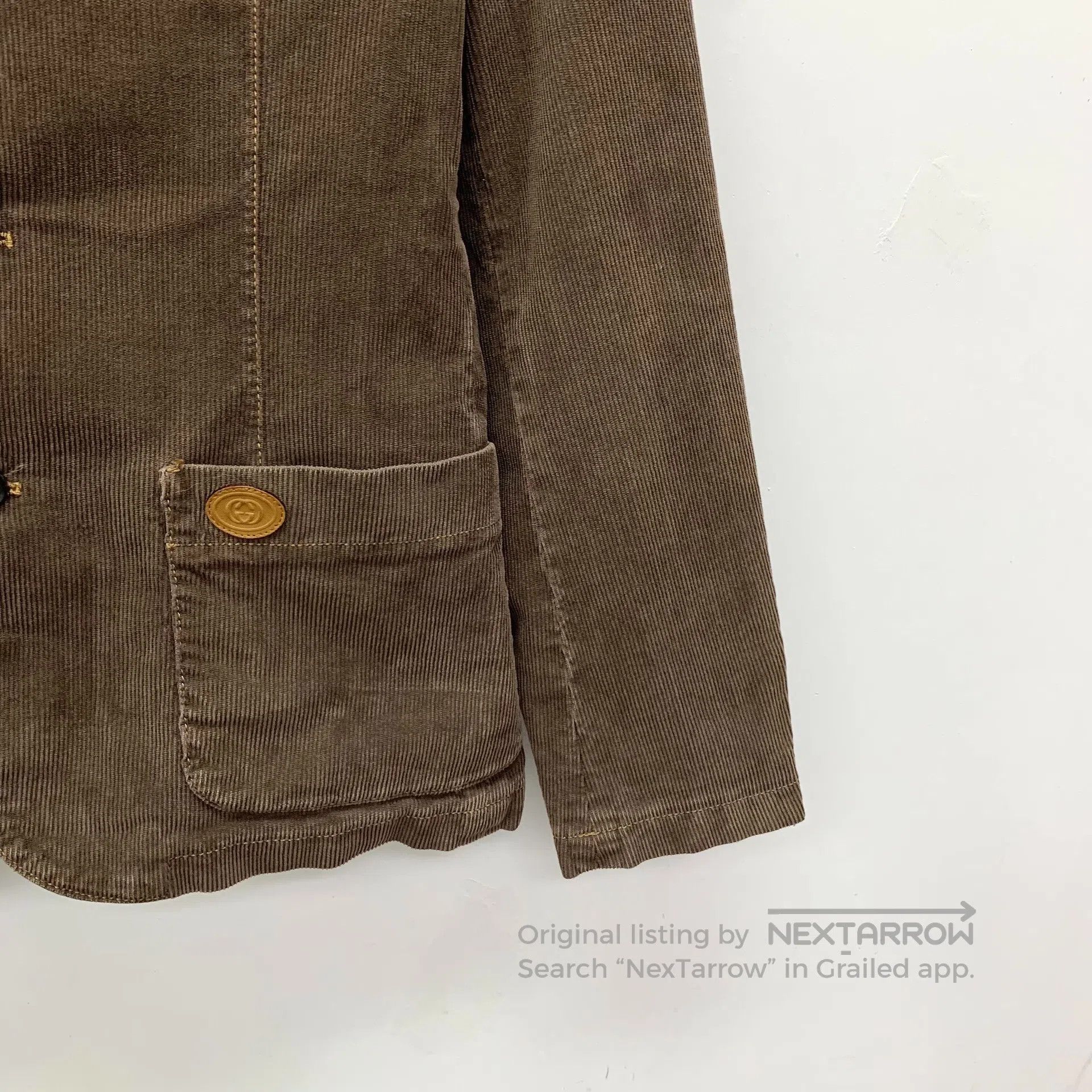 Gucci Guicci size 10 Dark brown cotton collar single-breasted lo Size US M / EU 48-50 / 2 - 4 Thumbnail