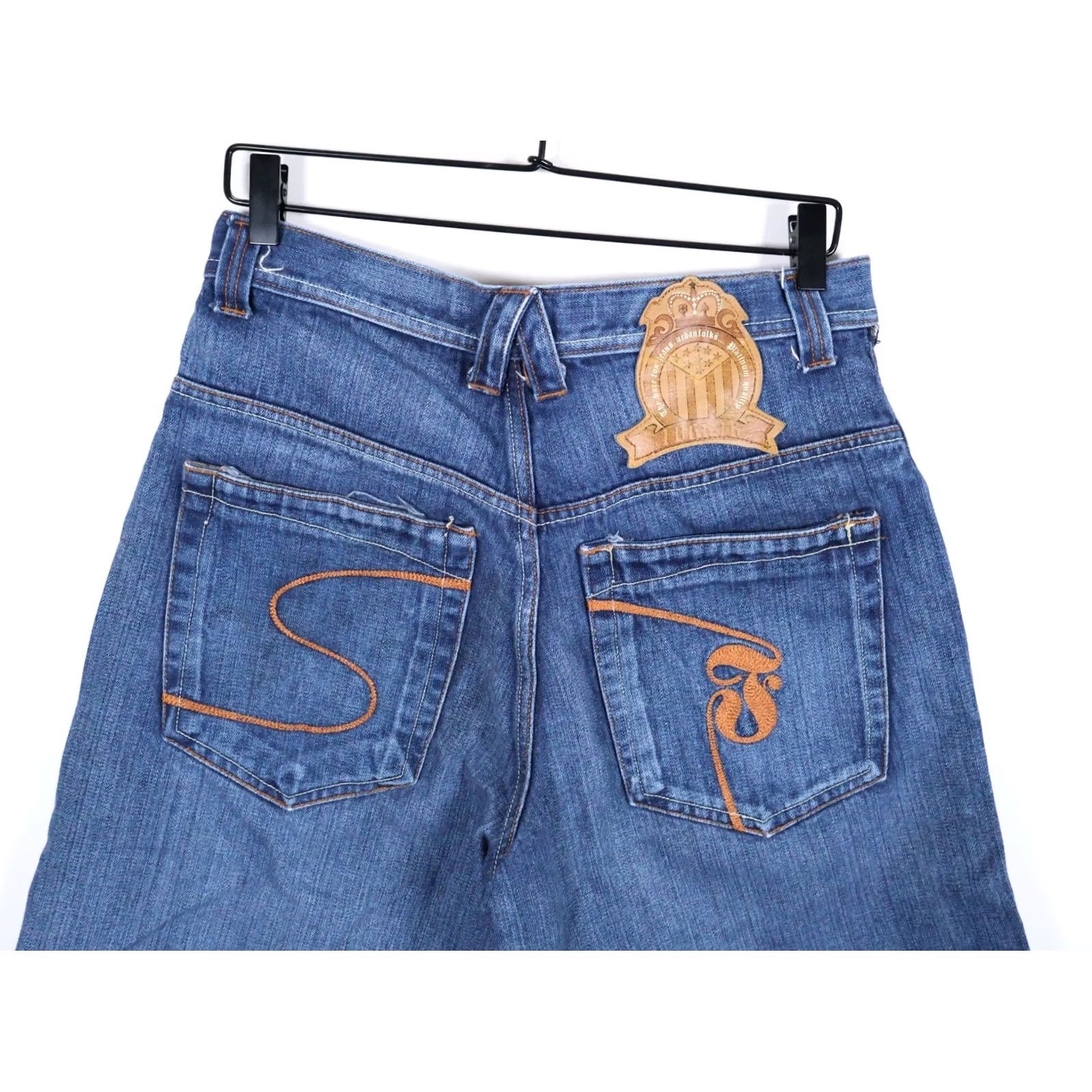 Denime VINTAGE Bare Fox Baggy Jean Shorts Bermuda Denim 30 x 12 Blue Embroidered Men’s Shorts Boys? Size US 30 / EU 46 - 4 Thumbnail