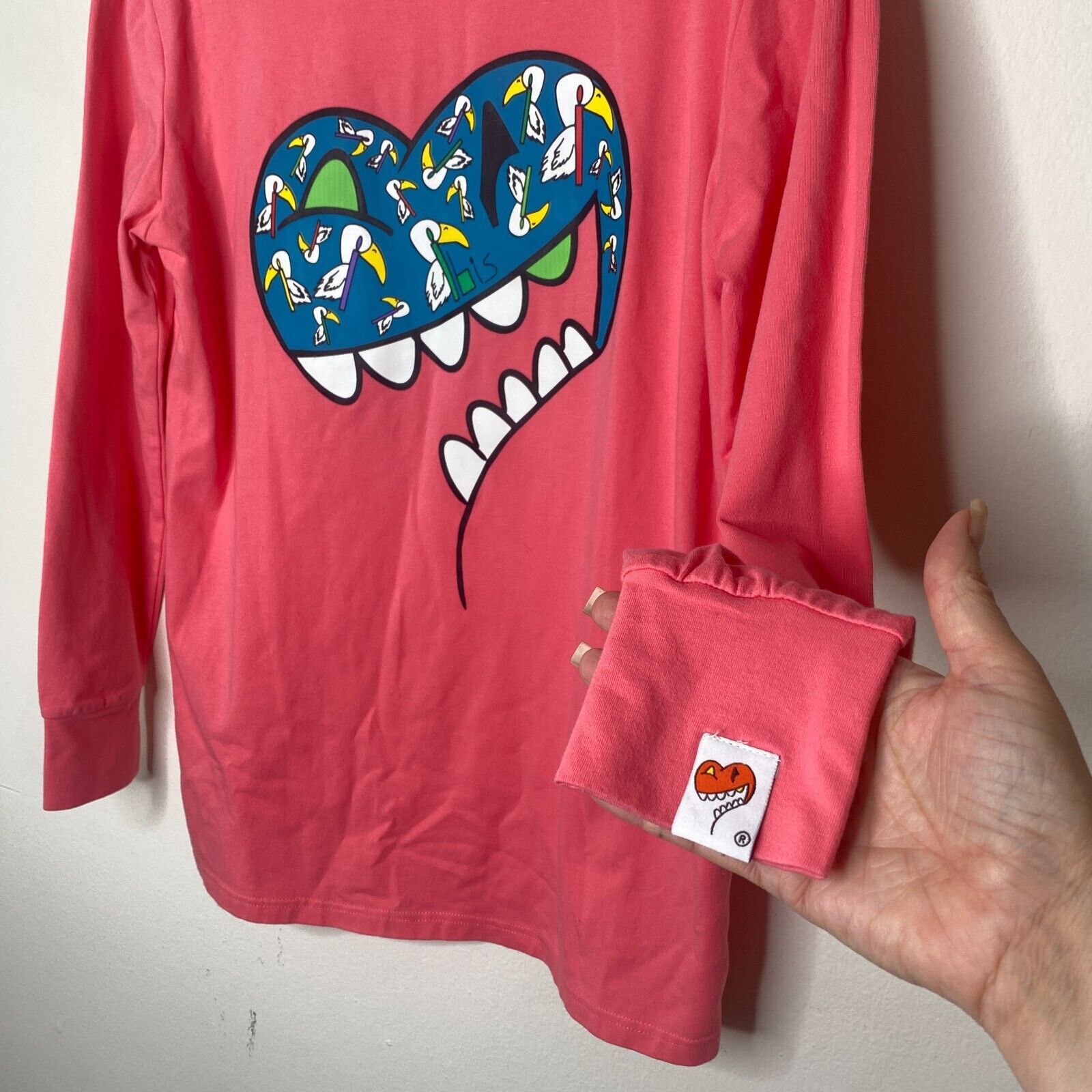Other RARE Ibis Heart On Sleeve Pink Coral Tee Long Sleeve SM Size S / US 4 / IT 40 - 4 Thumbnail