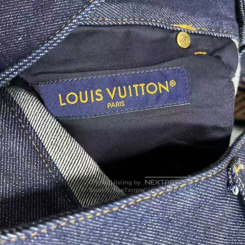 Louis Vuitton Louis Vuitton Blue monogrammed Logo embroidered flared jea Size US 27 - 2 Thumbnail