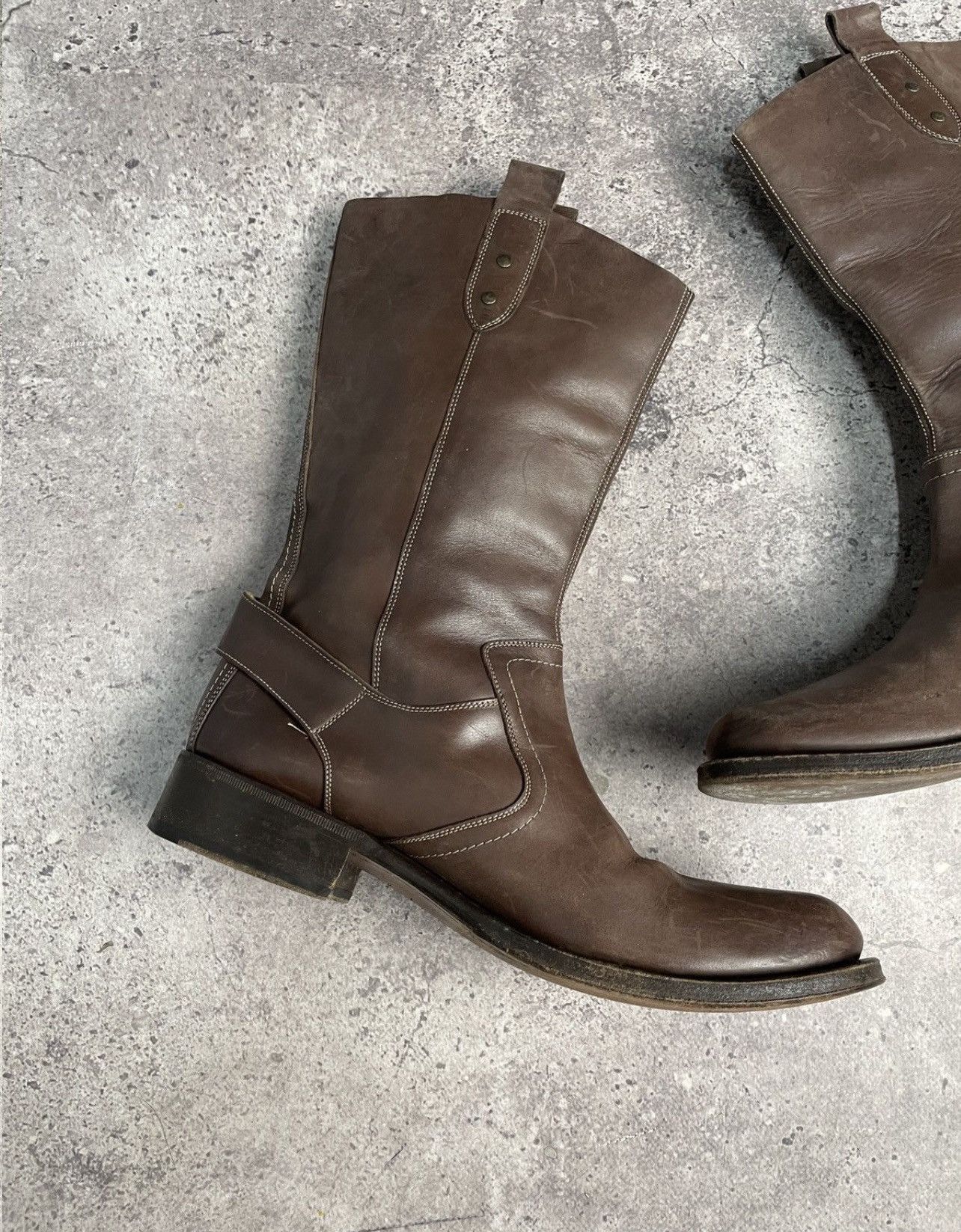 If Six Was Nine Vintage AS 98 Guidi Style High Leather Biker Boots Size US 9.5 / EU 42-43 - 6 Thumbnail