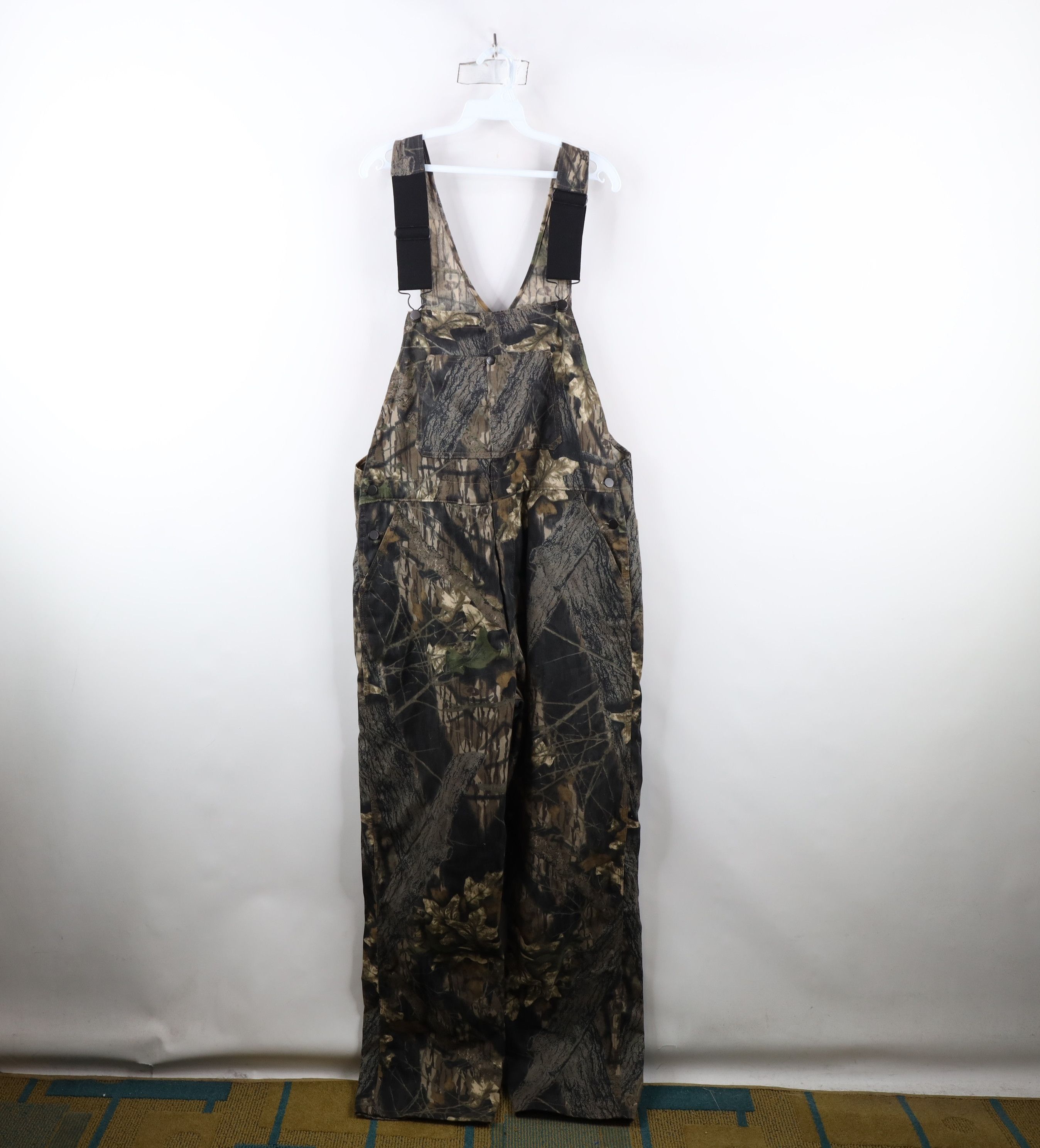 Vintage Vintage 90s Mossy Oak Camouflage Wide Leg Denim Overalls Size US L / EU 52-54 / 3 - 1 Thumbnail