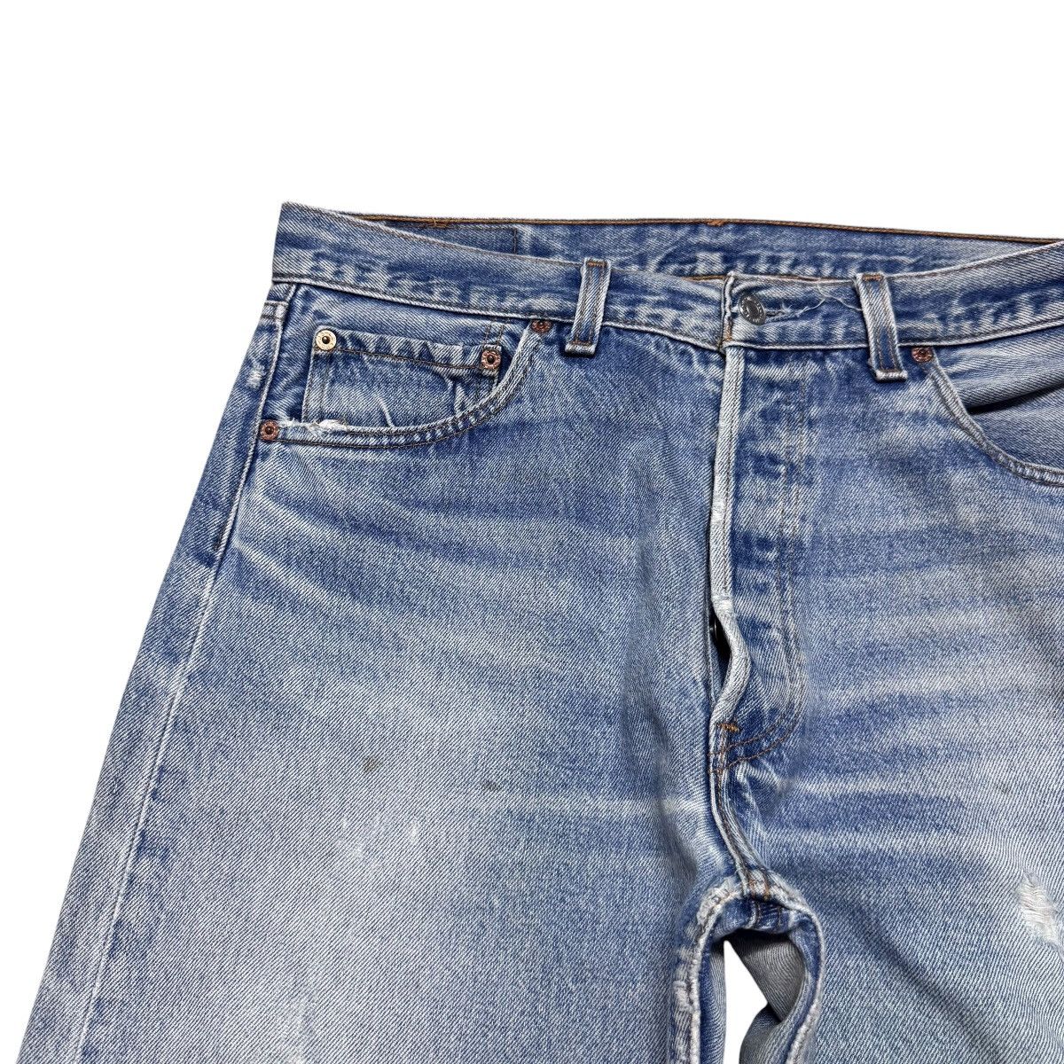 Levi's Vintage 90s Levis 501xx Distressed Cropped Jeans Size US 34 / EU 50 - 4 Thumbnail