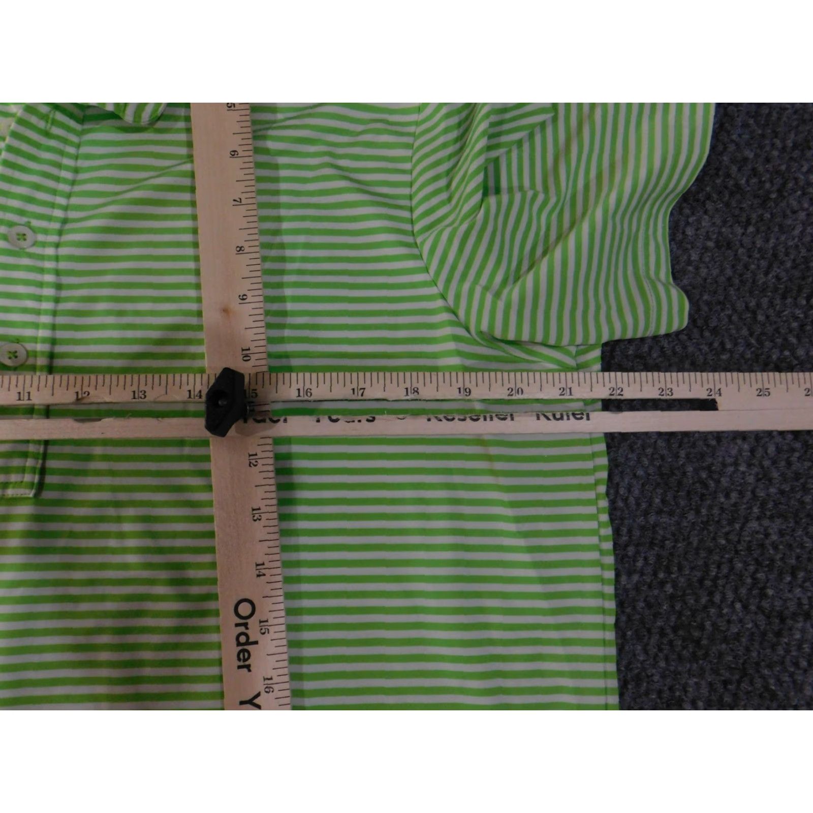 Ralph Lauren RLX Ralph Lauren Polo Shirt Mens M Green White Striped Golf Performance Shirt Size US M / EU 48-50 / 2 - 7 Thumbnail