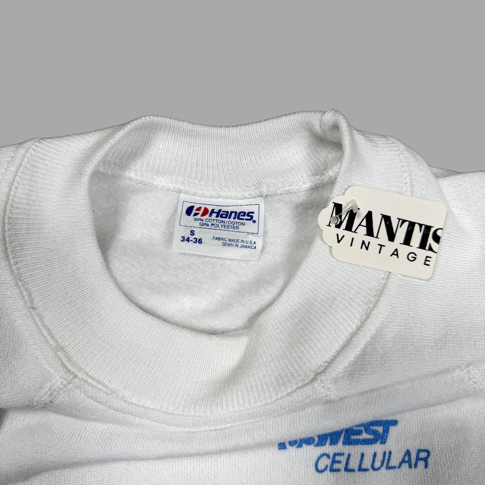Hanes Vintage 80s Hanes Raglan US West Cellular Sweatshirt Small Size US S / EU 44-46 / 1 - 5 Thumbnail