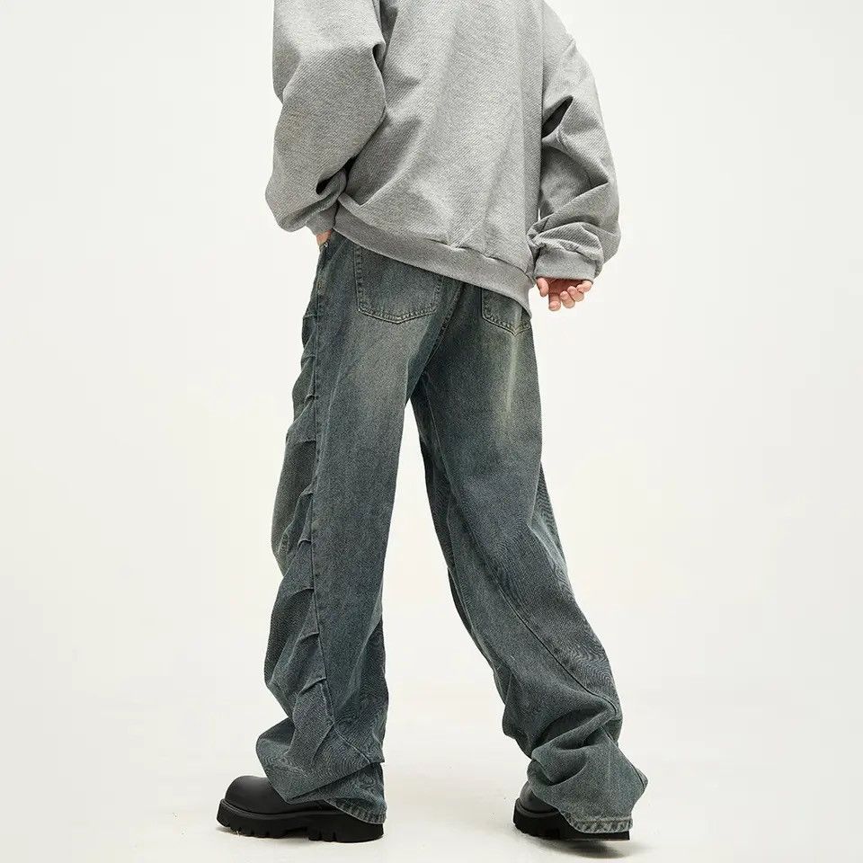 Japanese Brand × Vintage Stacked Jeans Men Loose Streetwear Size US 31 - 3 Thumbnail