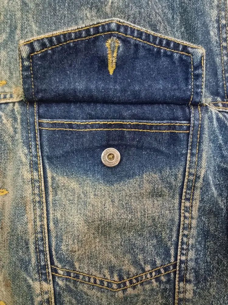 Japanese Brand Vintage OH! FLASH Faded Distressed Oeiflasi Denim Jacket Size US S / EU 44-46 / 1 - 7 Thumbnail
