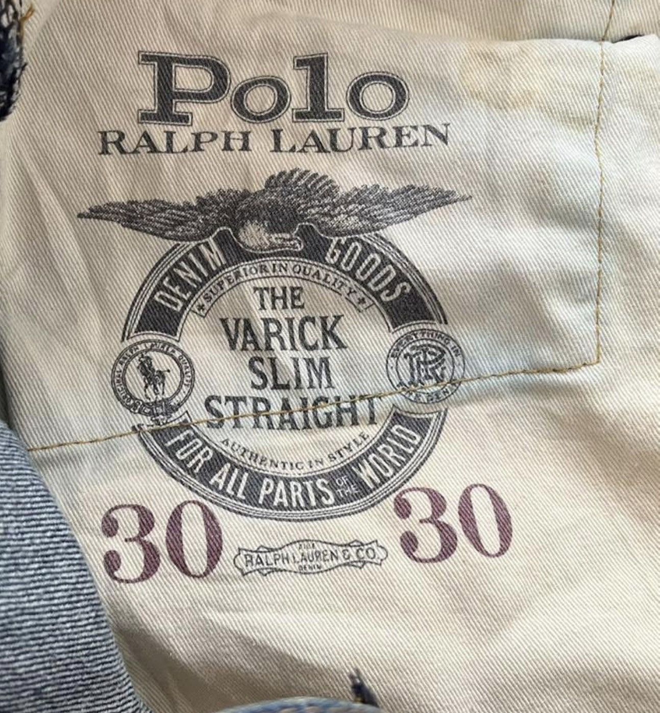 Polo Ralph Lauren Polo Ralph Lauren Varick Slim Straight Distressed Denim Jean Size US 31 - 12 Thumbnail