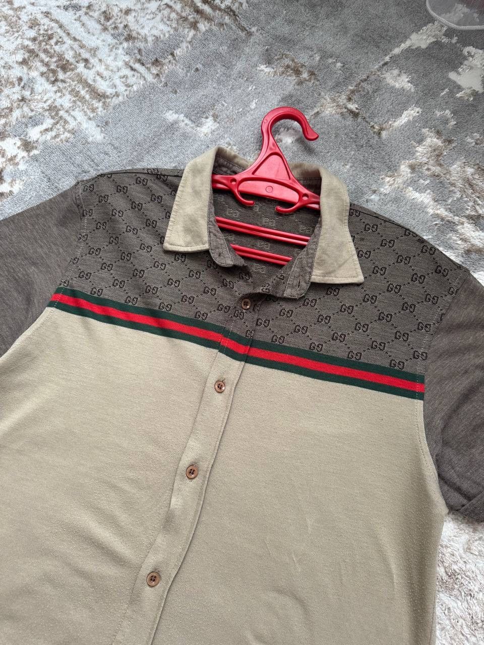 Gucci Gucci GG Monogram Web Stripe Button Up Polo Shirt Size US M / EU 48-50 / 2 - 2 Thumbnail