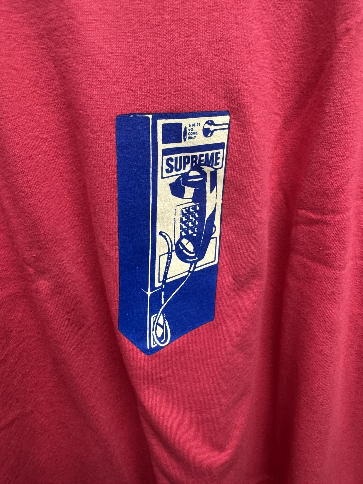 Supreme Supreme Payphone Tee Dark Pink Size US L / EU 52-54 / 3 - 2 Thumbnail