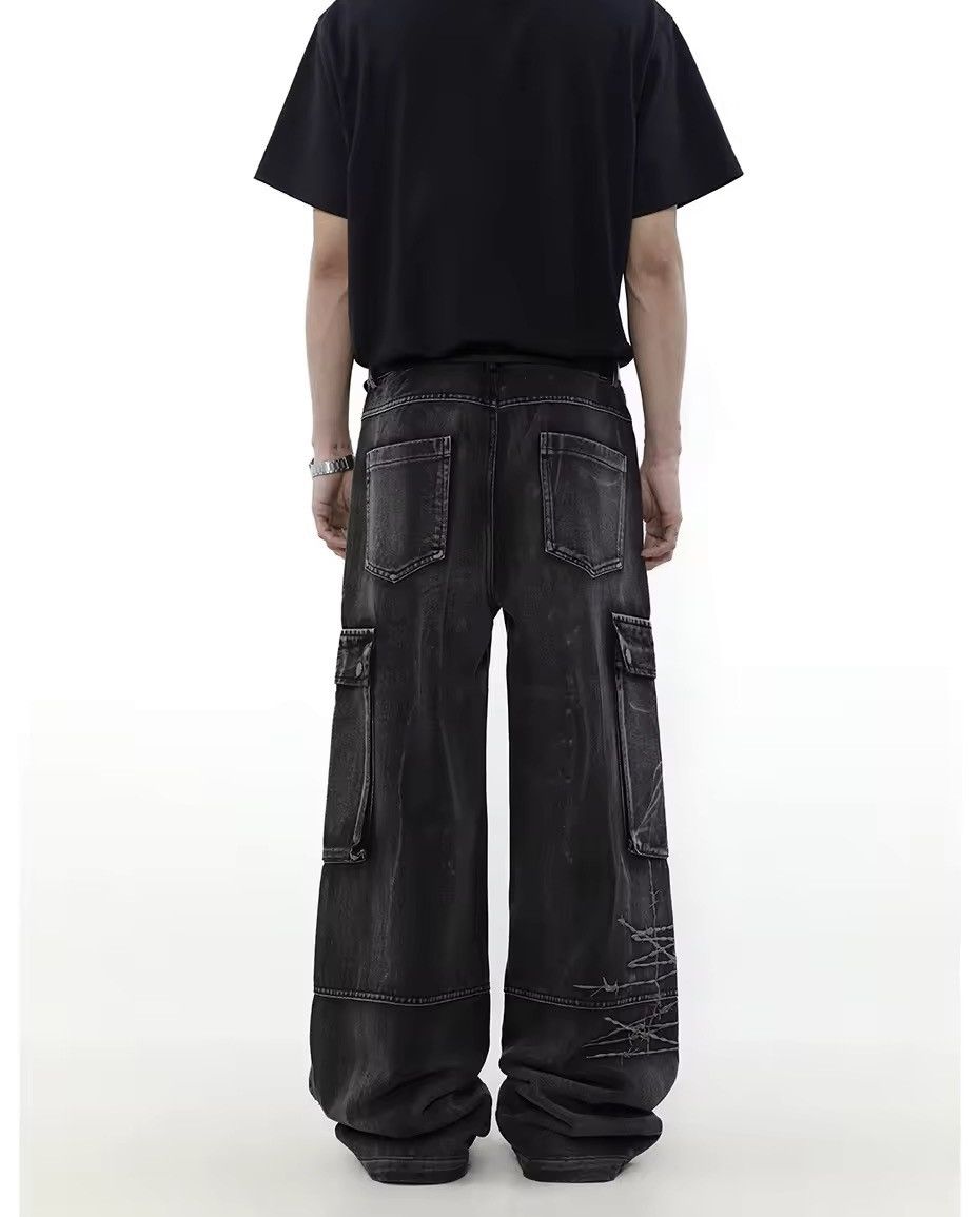 Designer × Jean × Vintage Y2K Vintage Streetwear Distressed Baggy Cargo Jeans Size US 33 - 6 Thumbnail