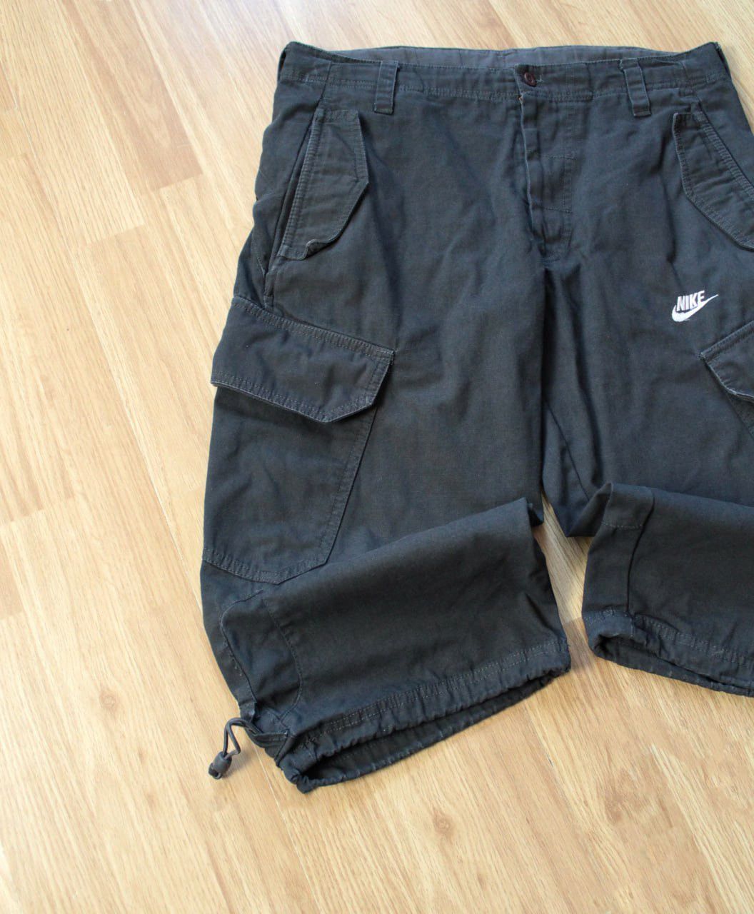 If Six Was Nine × Japanese Brand × Nike 🔥 90s Nike Cargo Shorts Denim Faded Y2K Drill Japan Hype VTG Size US 32 / EU 48 - 3 Thumbnail