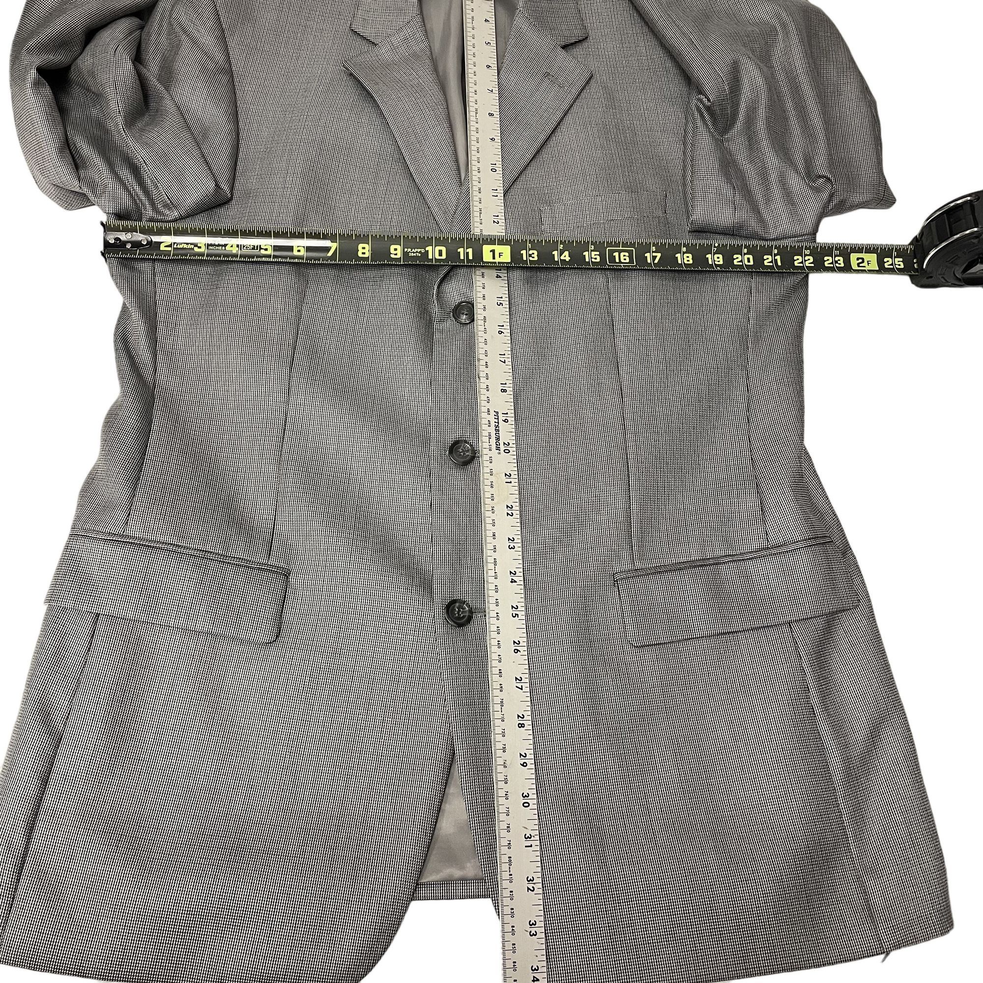 Other Gianfranco RUFFINI SILVER Sport Coat Check Jacket 3 Btn Size 42L - 9 Thumbnail