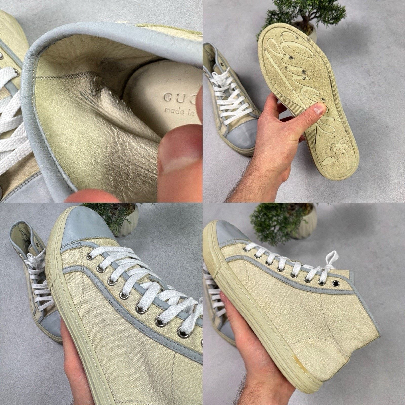 Gucci Gucci GG Monogram High Sneaker Size US 7 Grey Size US 7 / EU 40 - 23 Thumbnail