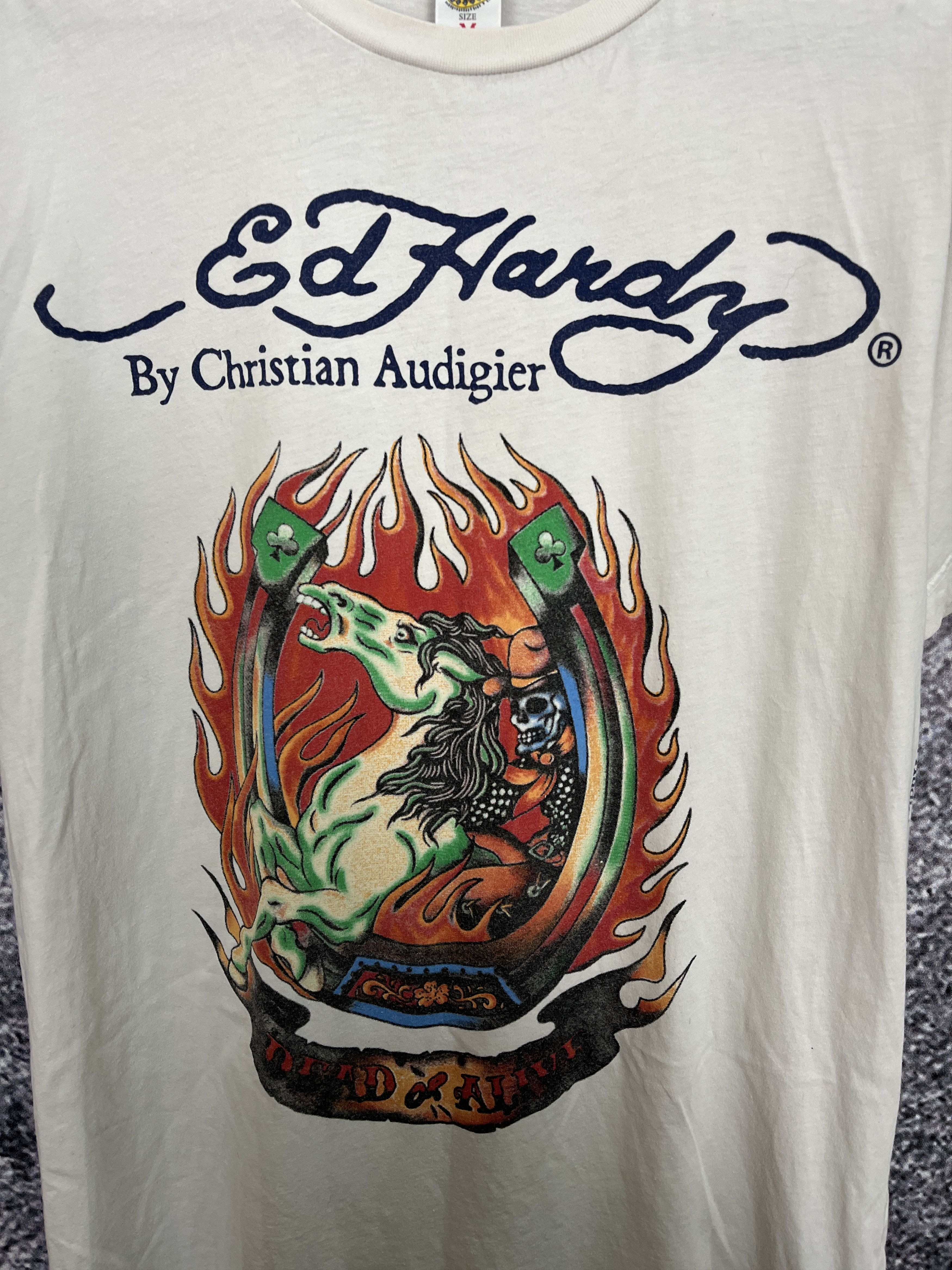Ed Hardy Ed Hardy By Christian Audigier Skull Horse Flames T-Shirt Size US M / EU 48-50 / 2 - 4 Thumbnail
