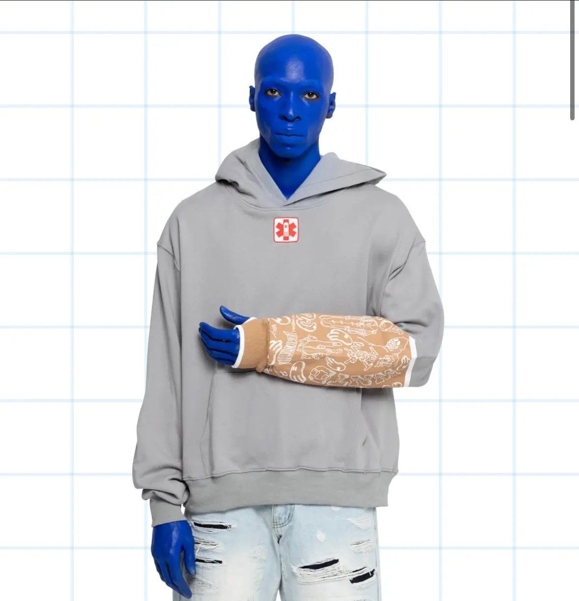 Japanese Brand WNTD Bluboy arm cast hoodie Size US M / EU 48-50 / 2 - 1 Thumbnail