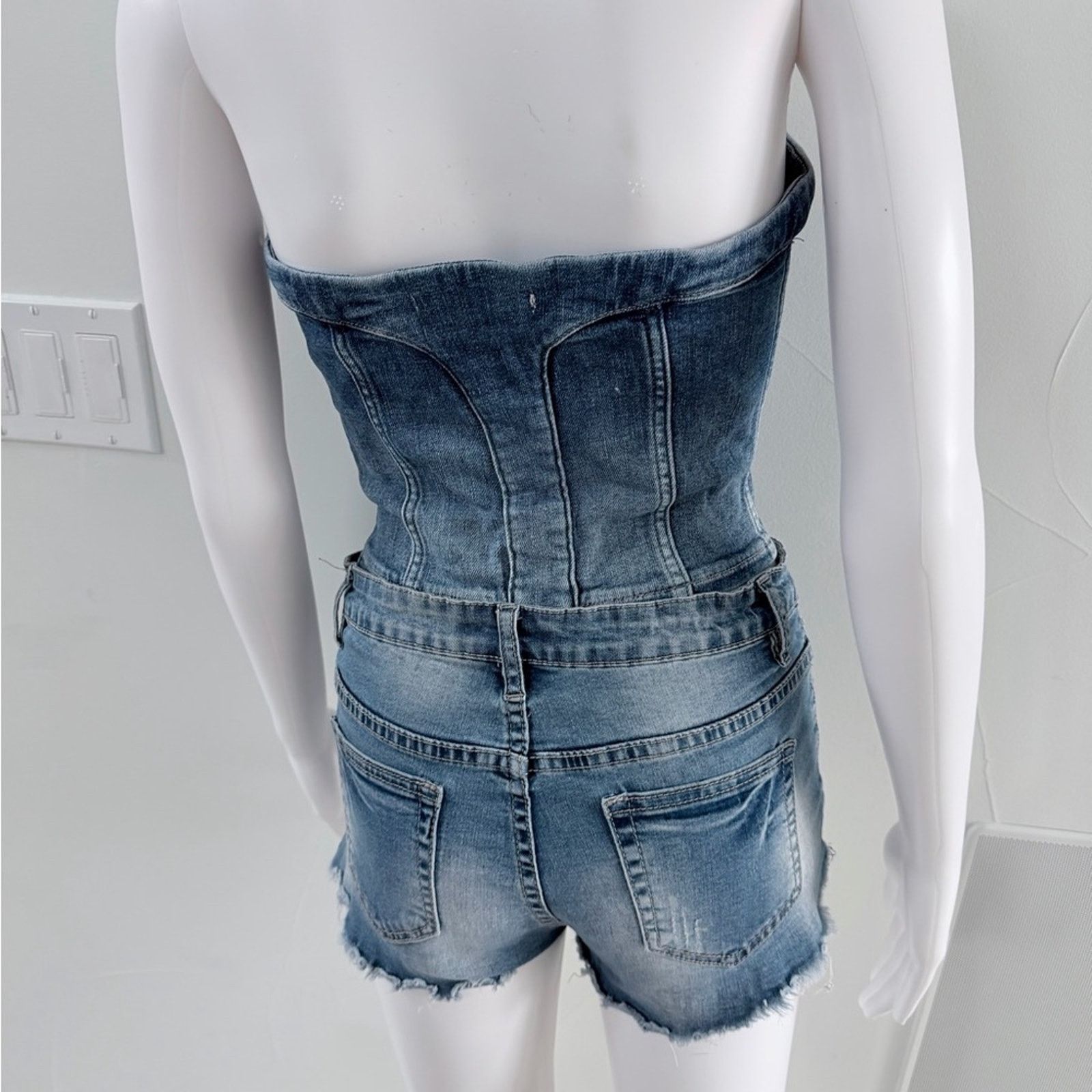 Other Guess Y2K Vintage Denim Bustier and Shorts Set size S Size 26" / US 2 / IT 38 - 5 Thumbnail