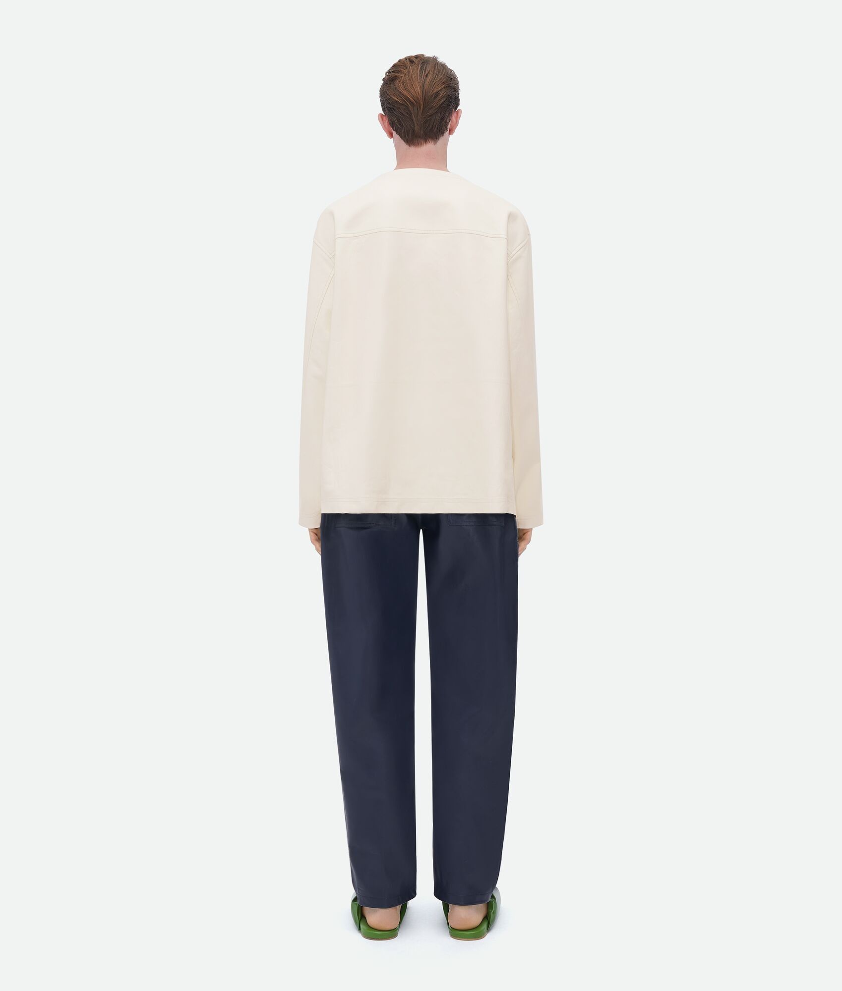 Bottega Veneta o1w1db10525 Soft Leather T-Shirt in Ivory Size US XL / EU 56 / 4 - 3 Thumbnail