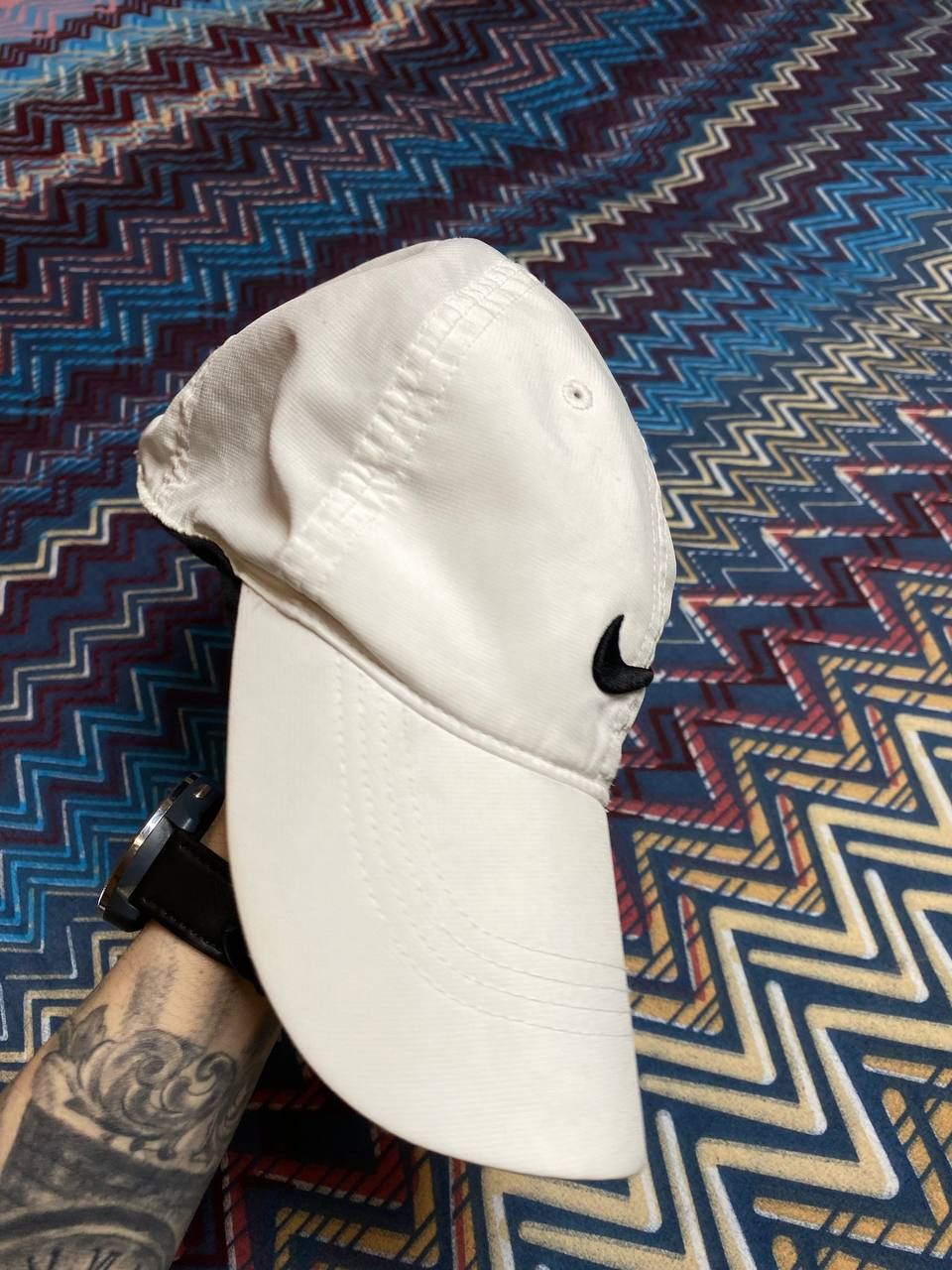 Nike × Vintage Mens Vintage Nike Cap big logo streetwear y2k rare drill Size ONE SIZE - 8 Thumbnail